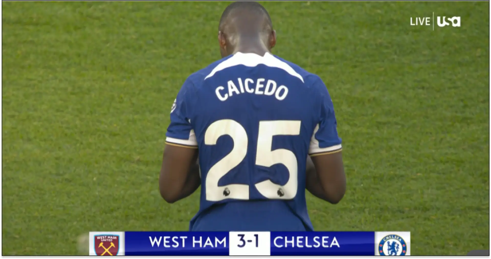Caicedo gives away penalty on debut as 10-man West Ham beat Chelsea