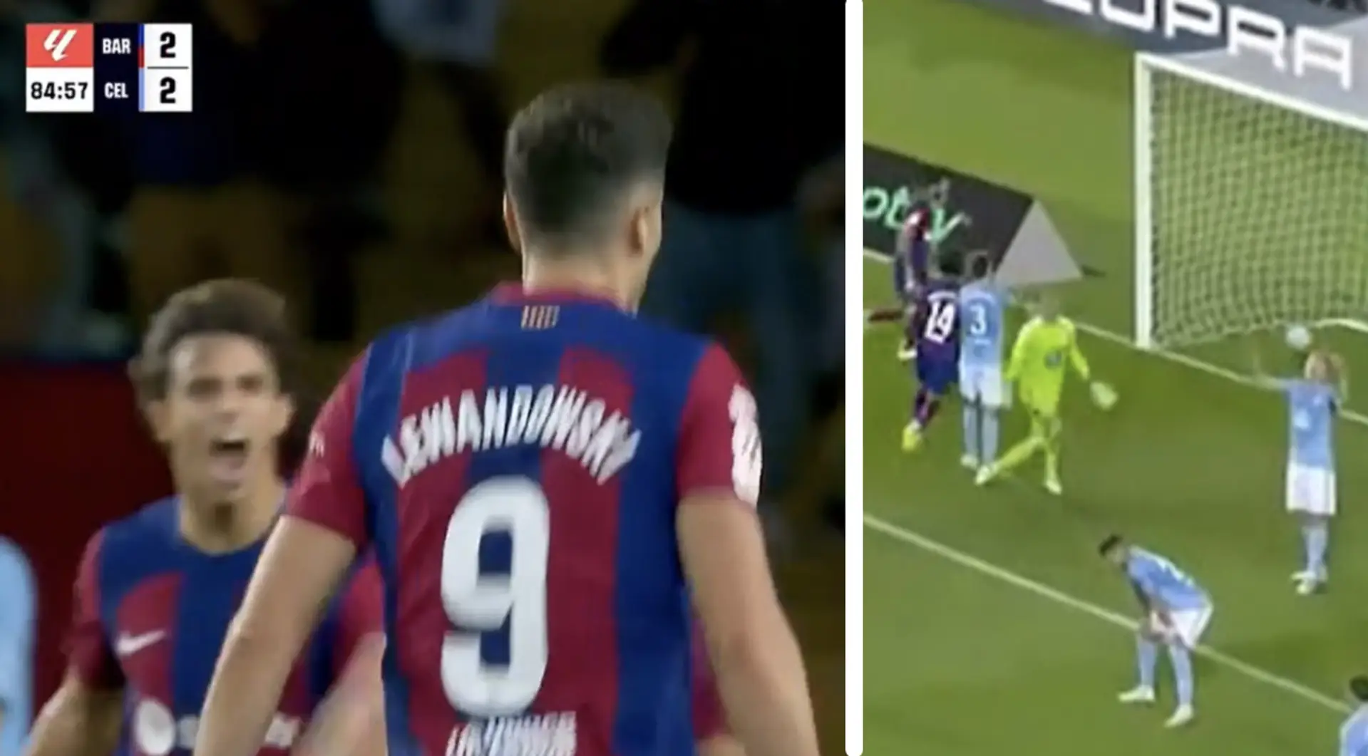 Lewandowski's telling gesture at 2-2 against Celta caught on camera