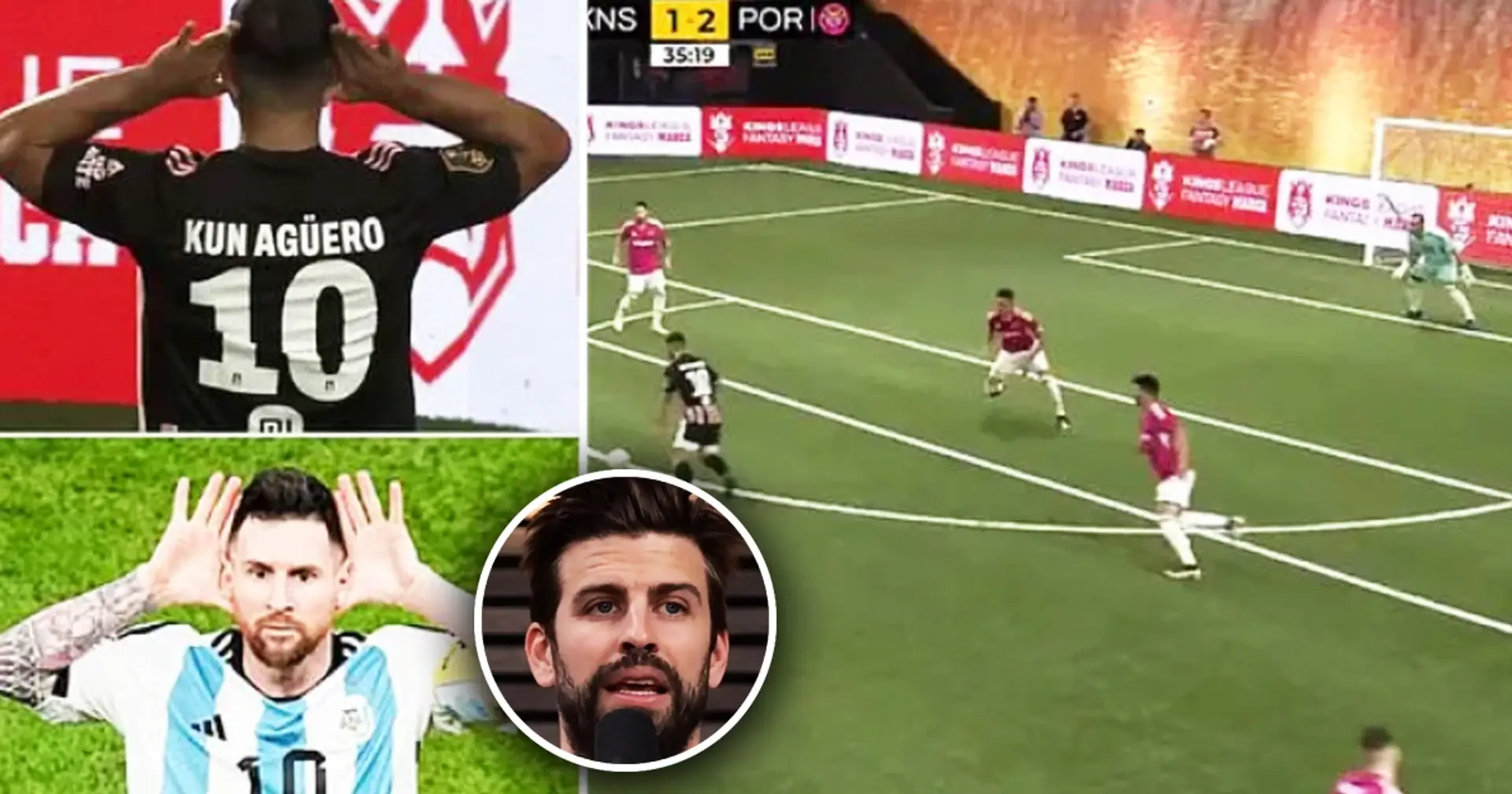 Aguero hits Messi's iconic celebration after scoring in Pique's Kings League
