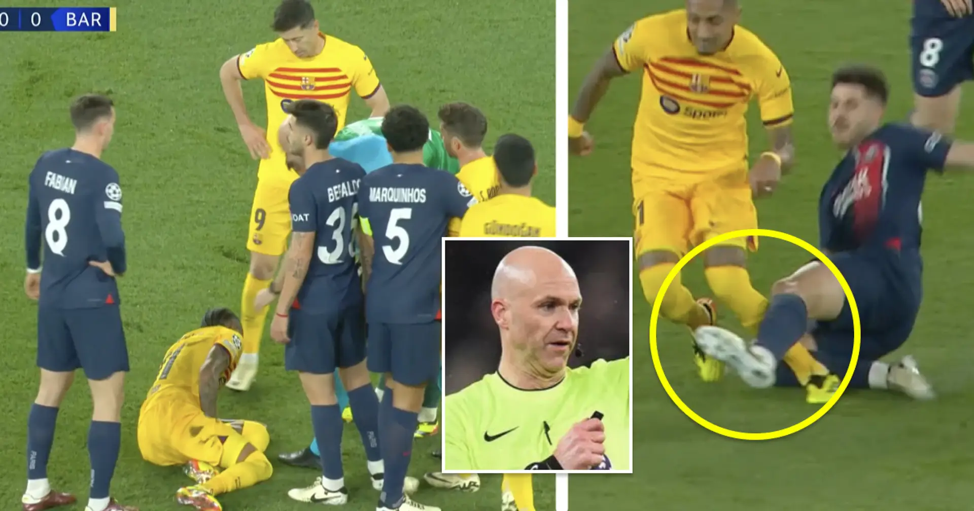 'Mourinho was right after all': Barca fans react to Anthony Taylor ignoring 100% foul on Raphinha