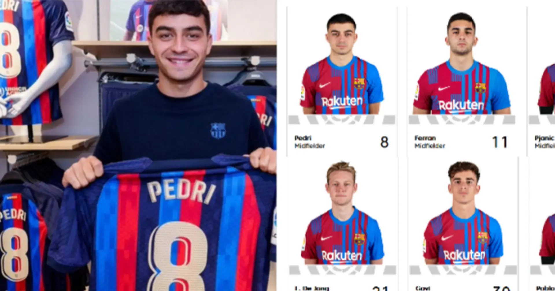 Barça-Spieler, die für die Saison 2022/23 registriert wurden: Pedri, Ferran und Memphis wechseln ihre Rückennummern 