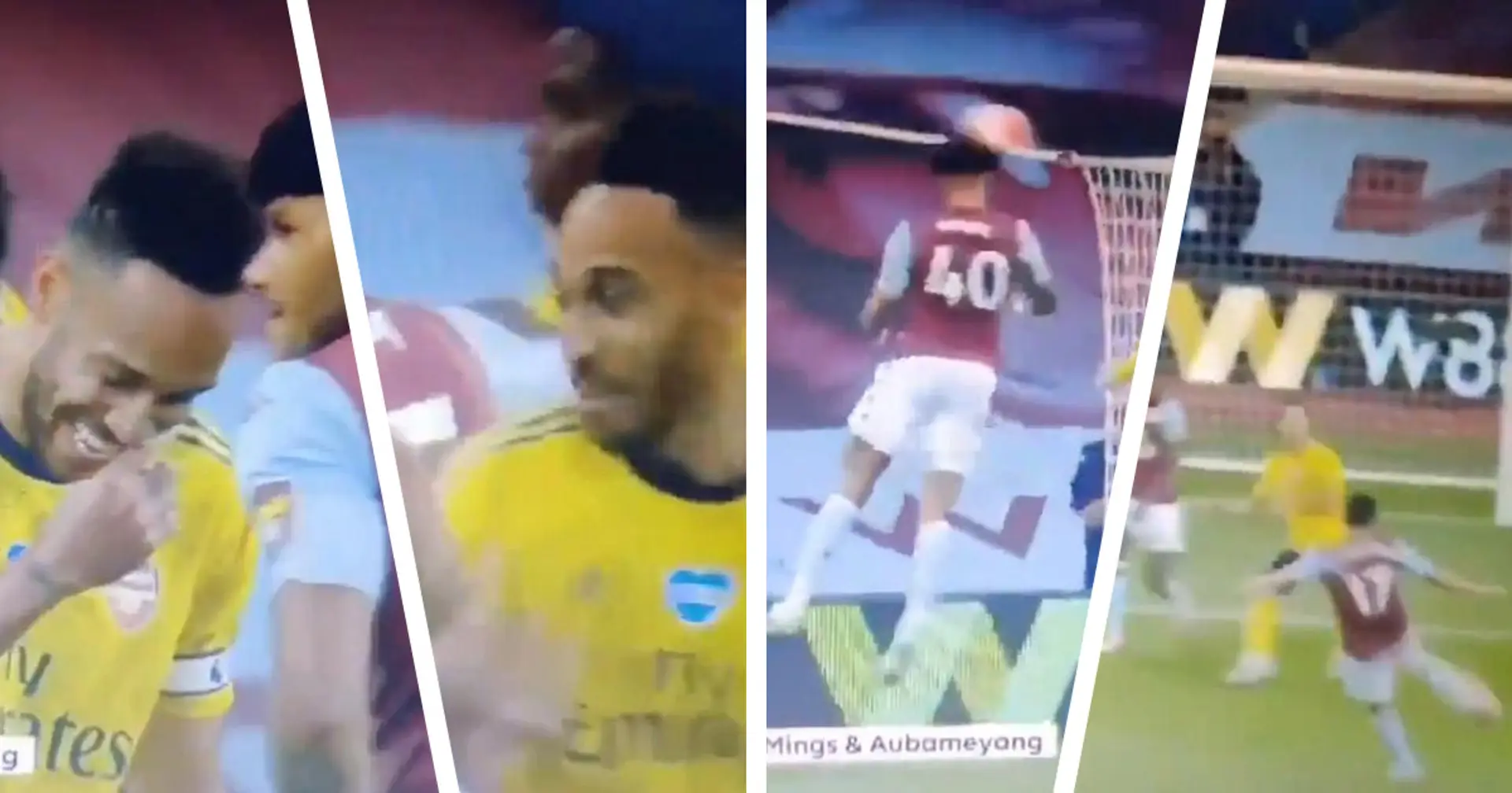 Pierre-Emerick Aubameyang embarrasses himself as Arsenal captain got distracted by Tyrone Mings' joke during Aston Villa's goal-leading corner