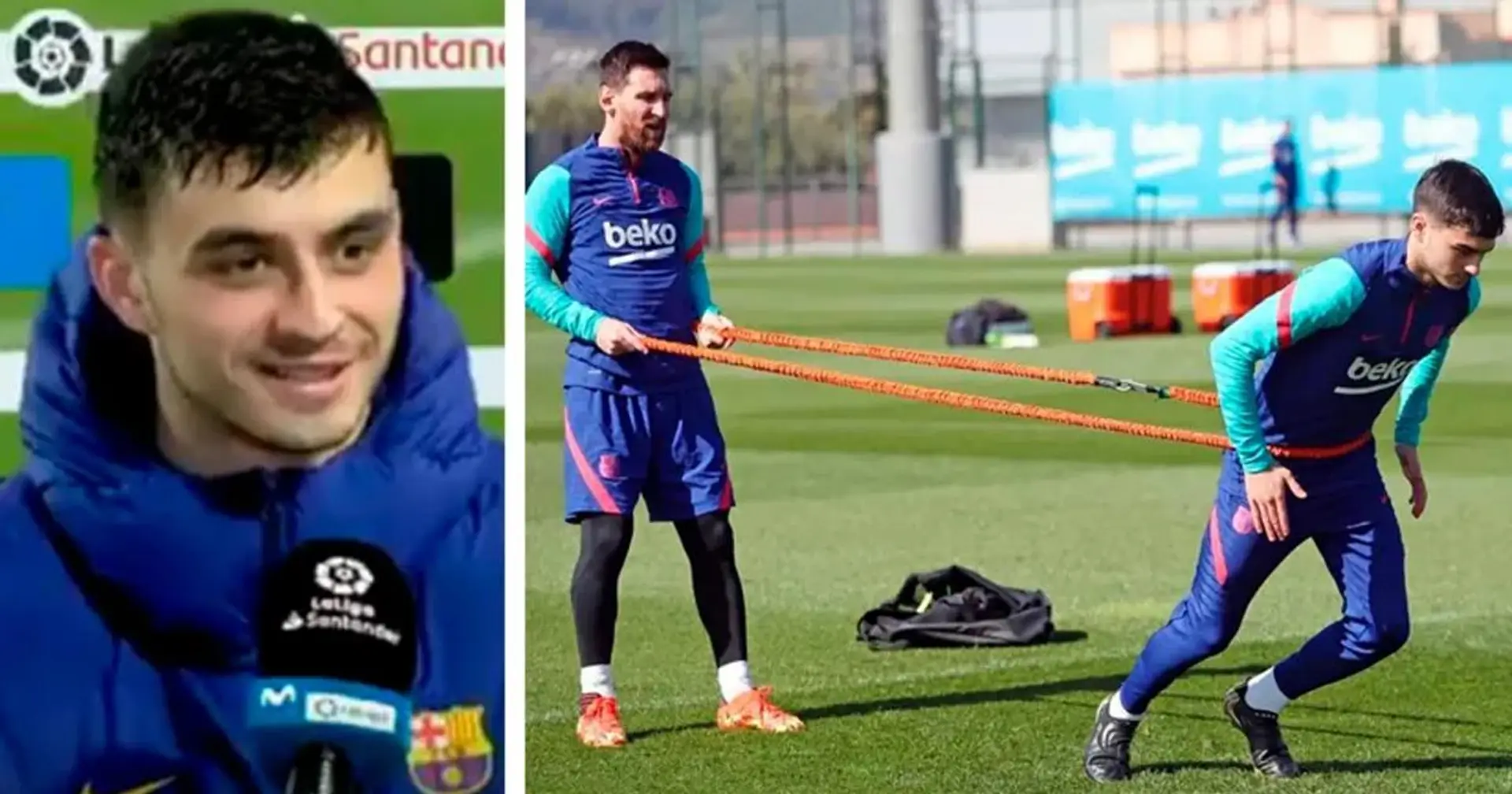 Pedri: "Jouer avec Messi est un plaisir mais j'aime aussi m'entraîner avec lui''