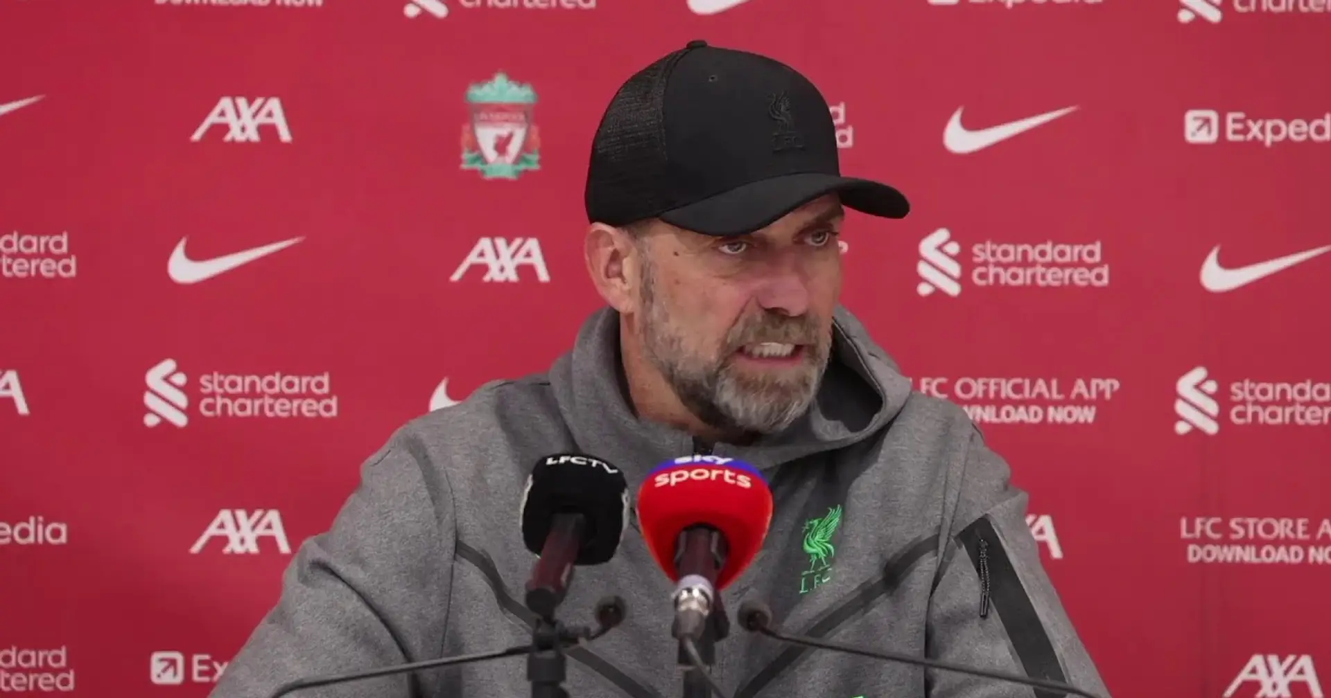 'Obviously not in our hands': Jurgen Klopp on how Liverpool approach Premier League title race