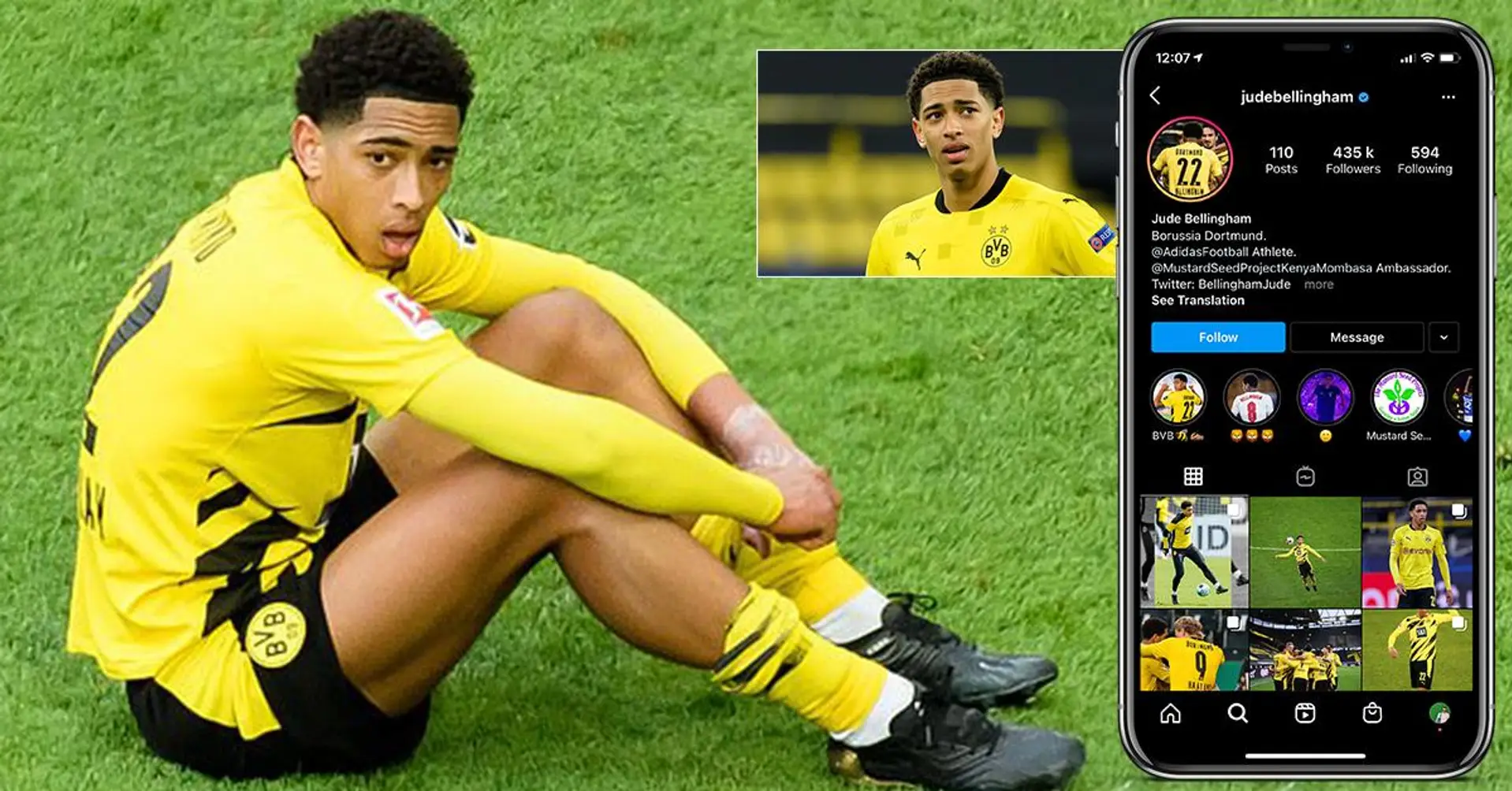 La star de Dortmund, 17 ans, Jude Bellingham partage un message horrible qu'il a reçu sur Instagram