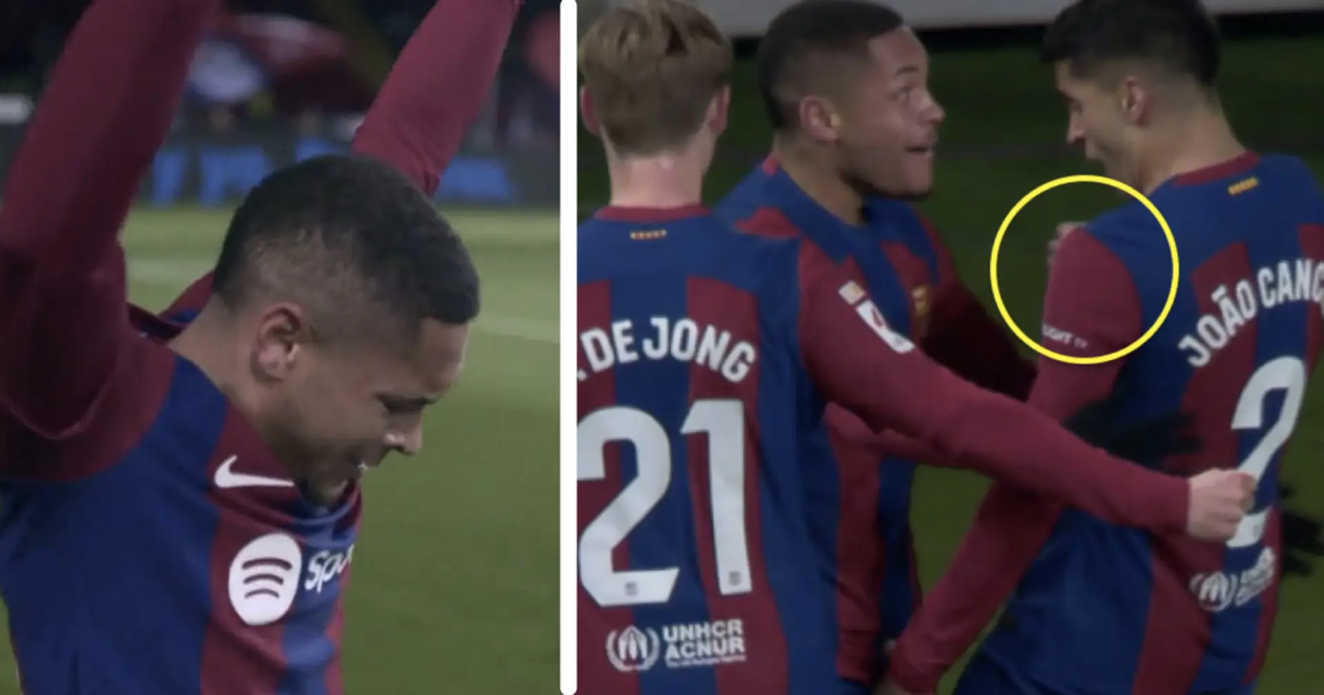 One heartwarming thing Joao Cancelo did during Vitor Roque's crazy goal celebration 