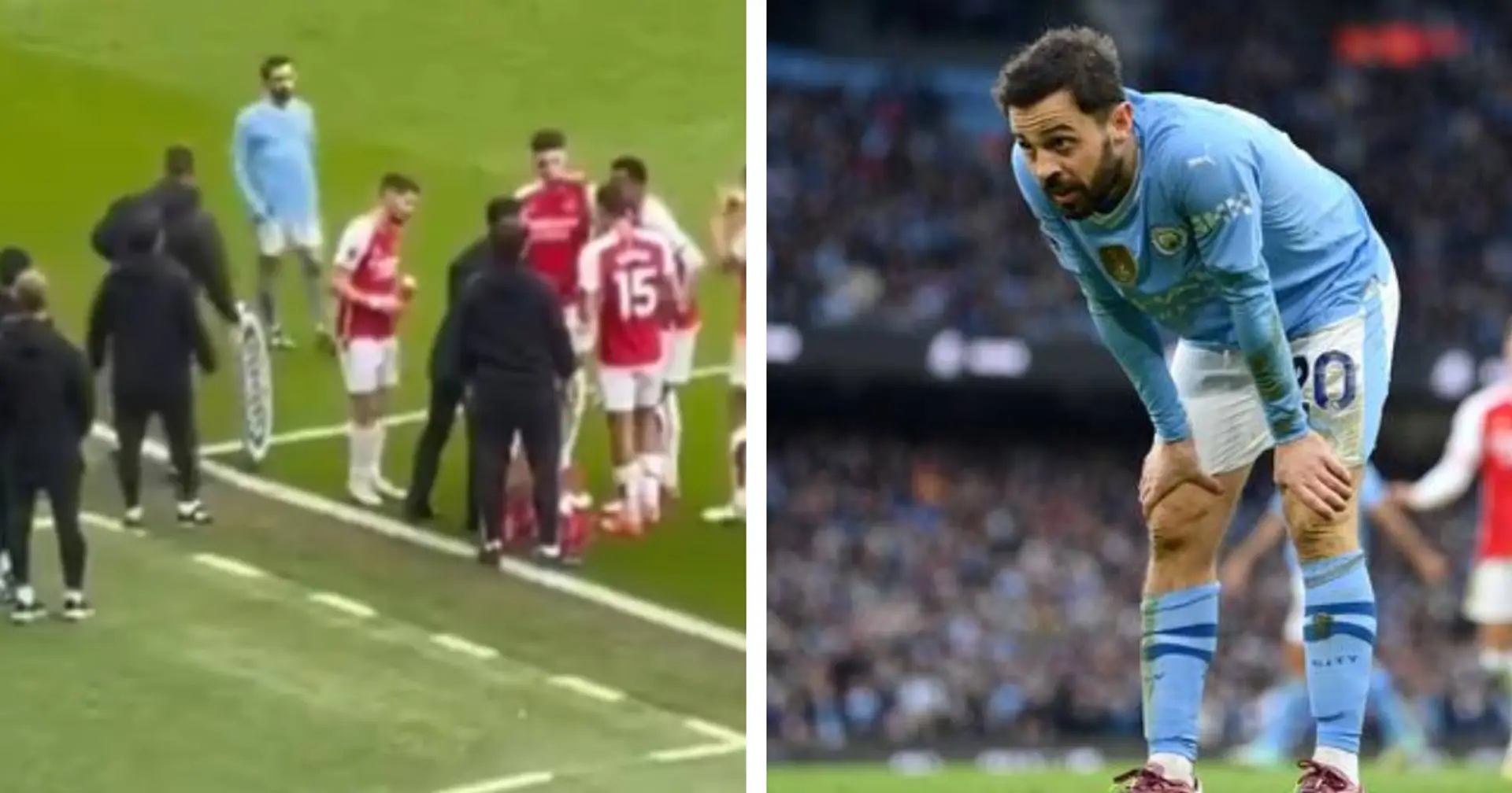 Bernardo Silva hilariously filmed 'eavesdropping' on Arsenal tactics