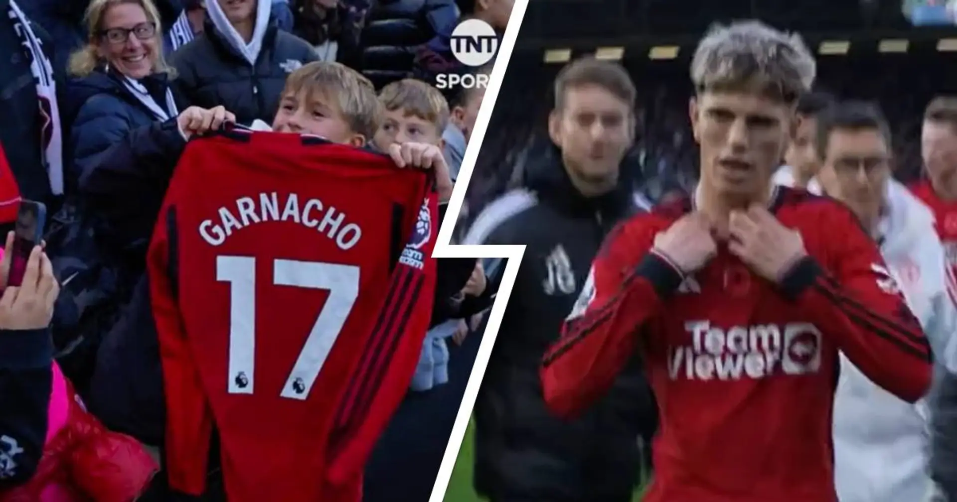 Alejandro Garnacho baffles fans by giving his shirt to young Fulham supporter
