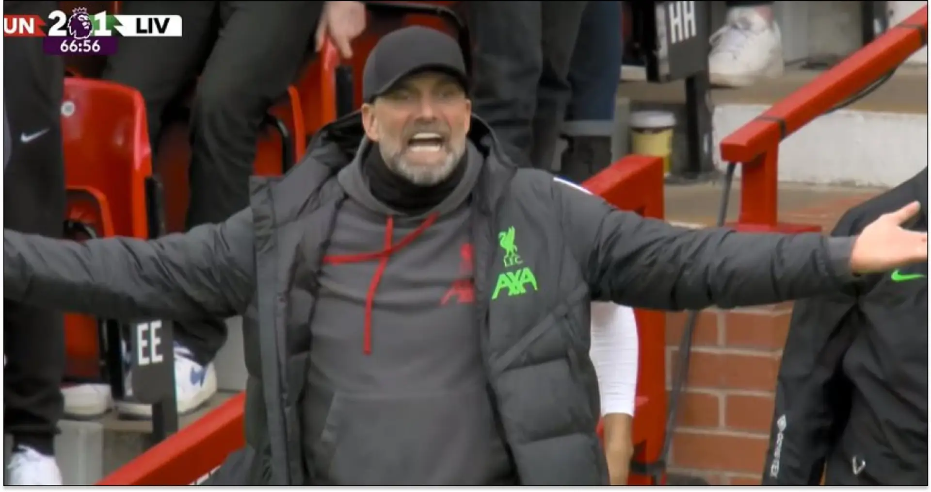 Klopp RAGING on touchline as Man United take the lead v Liverpool with 2 shots on target