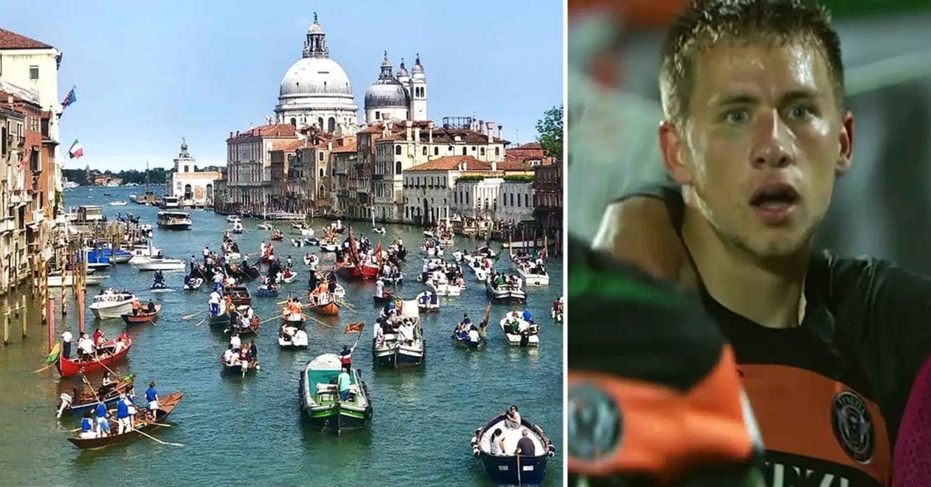 Le club italien Venezia FC célèbre sa montée avec un incroyable défilé de bateaux à Venise