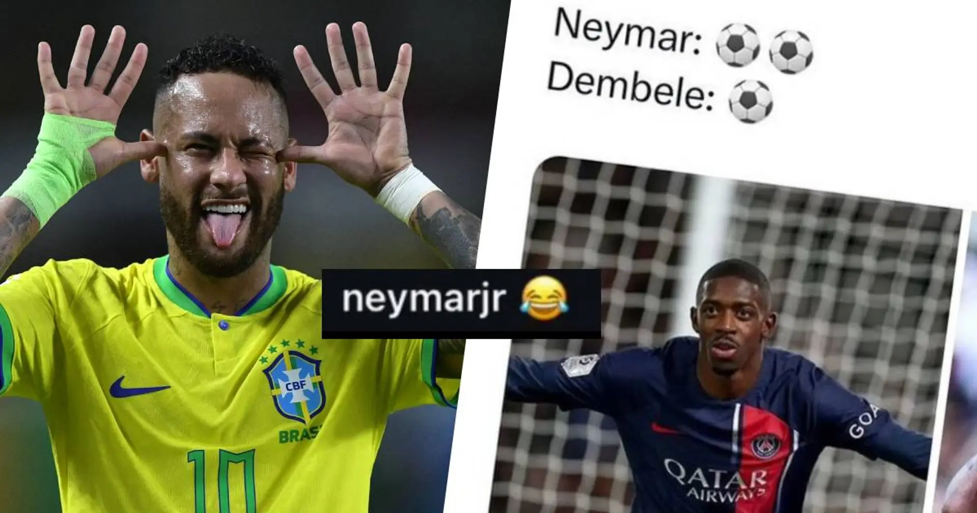 "😂" Neymar commente un message dénigrant le problème de finition de Dembélé au PSG