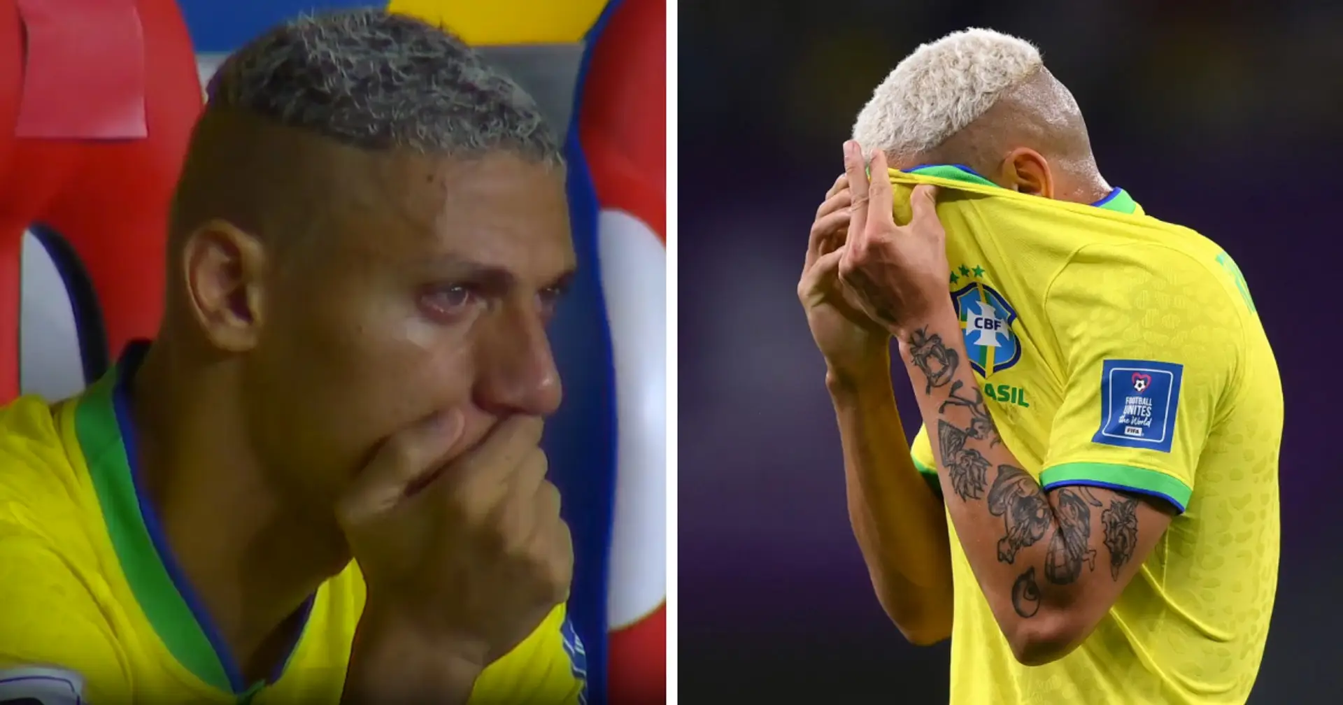 Richarlison seen in tears on Brazil bench after missing scoring chance