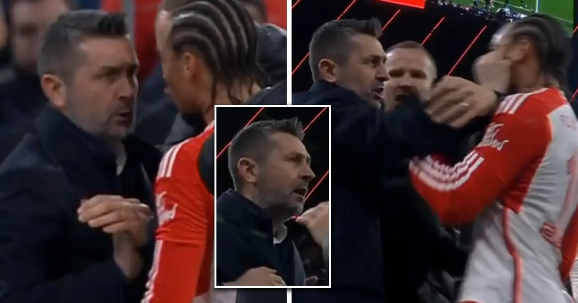 Union Berlin manager is sent off for shoving Leroy Sane in the face on two occasions