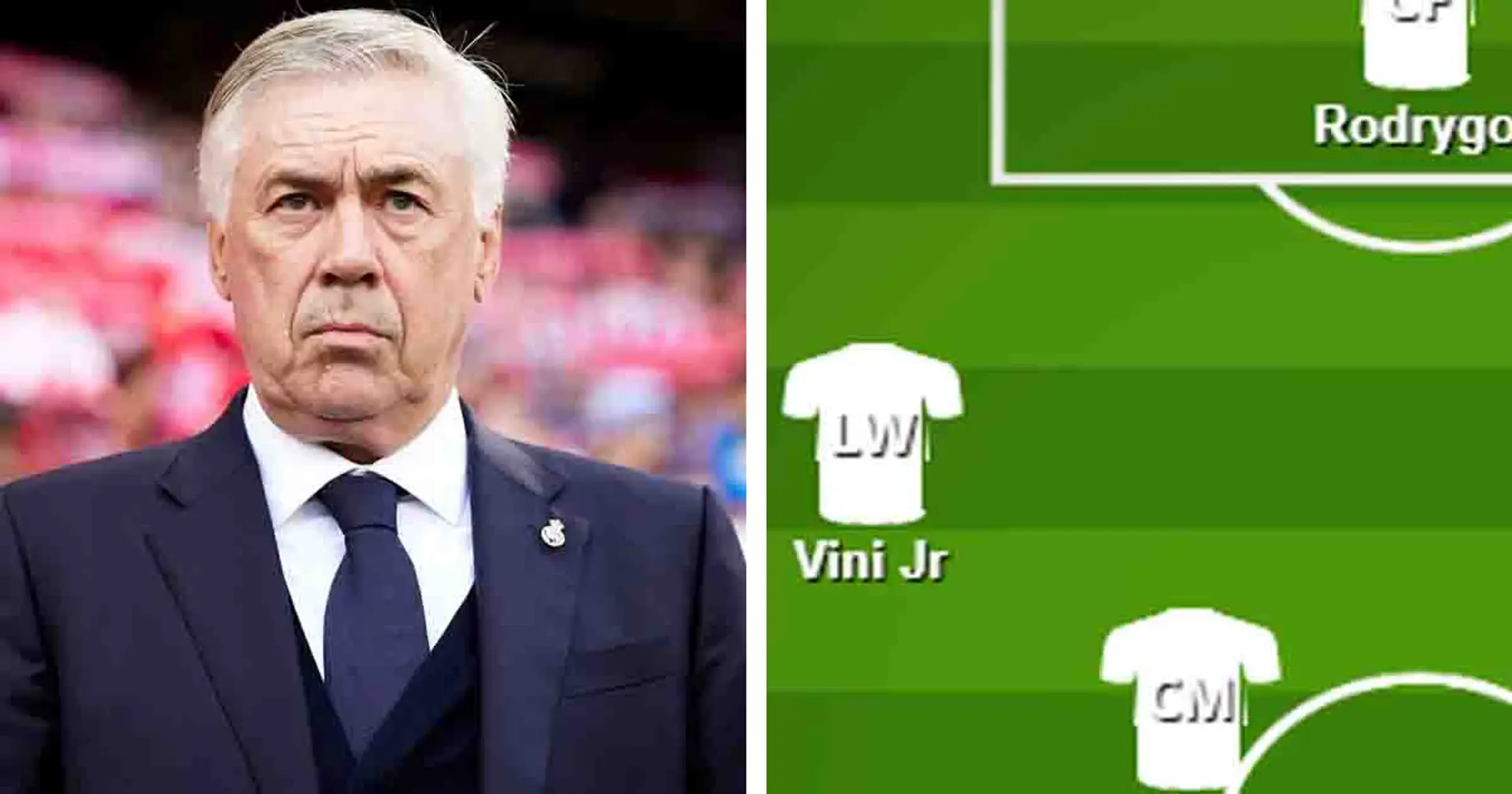 How Ancelotti is planning to line up Real Madrid vs Braga without Bellingham - shown in pic