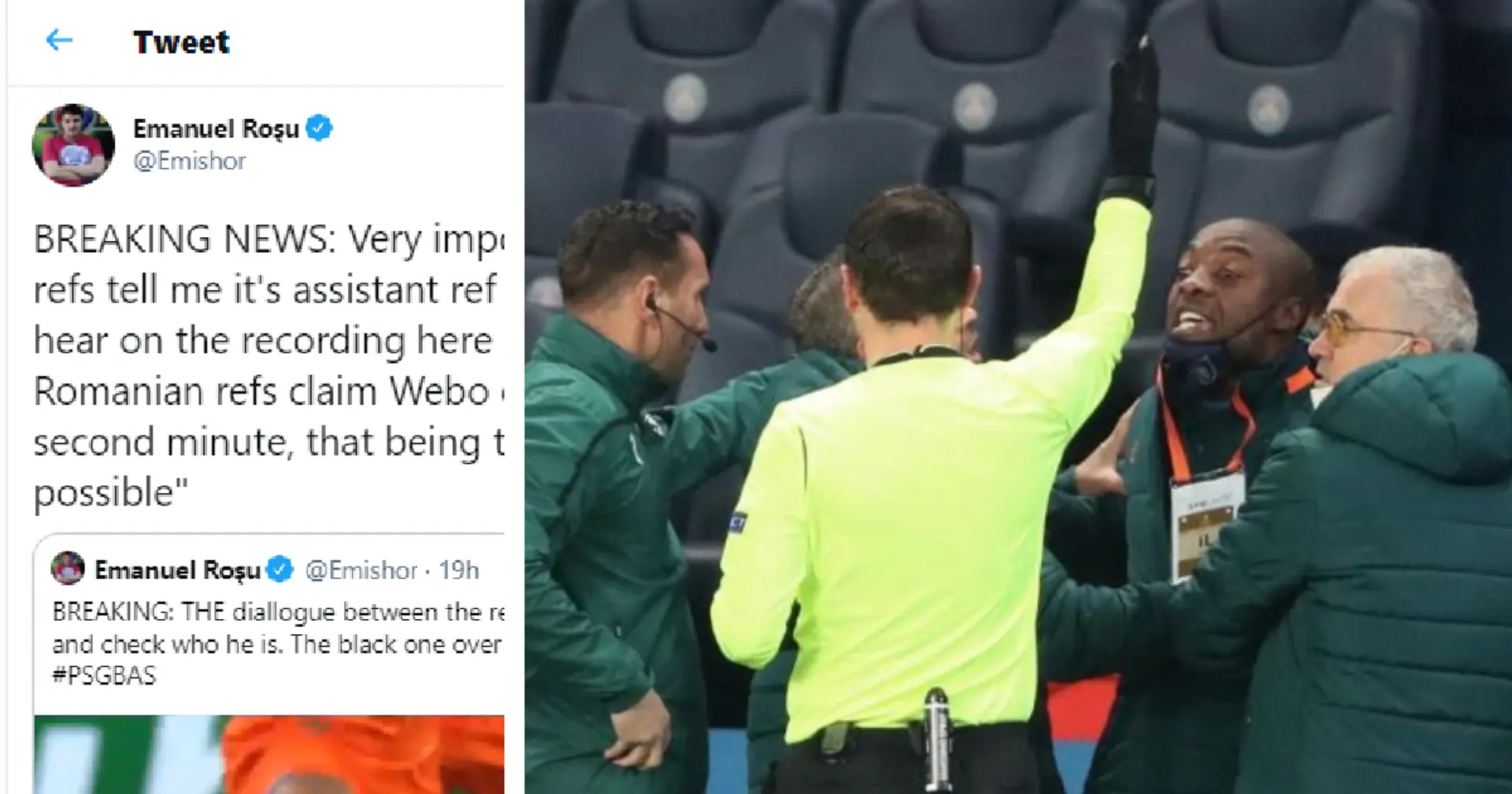 "Webo called ref 'gypsy'": Romanian journalist explains what happened in racism scandal in PSG v Istanbul game