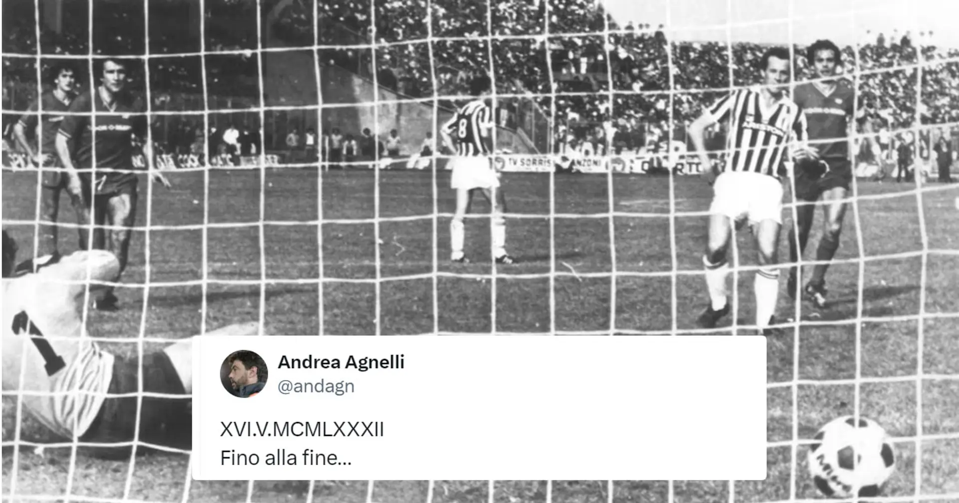 "XVI.V.MCMLXXXII Fino alla fine…": l'Inter vince il 20° scudetto, Andrea Agnelli gli ricorda quando lo ha vinto la Juventus