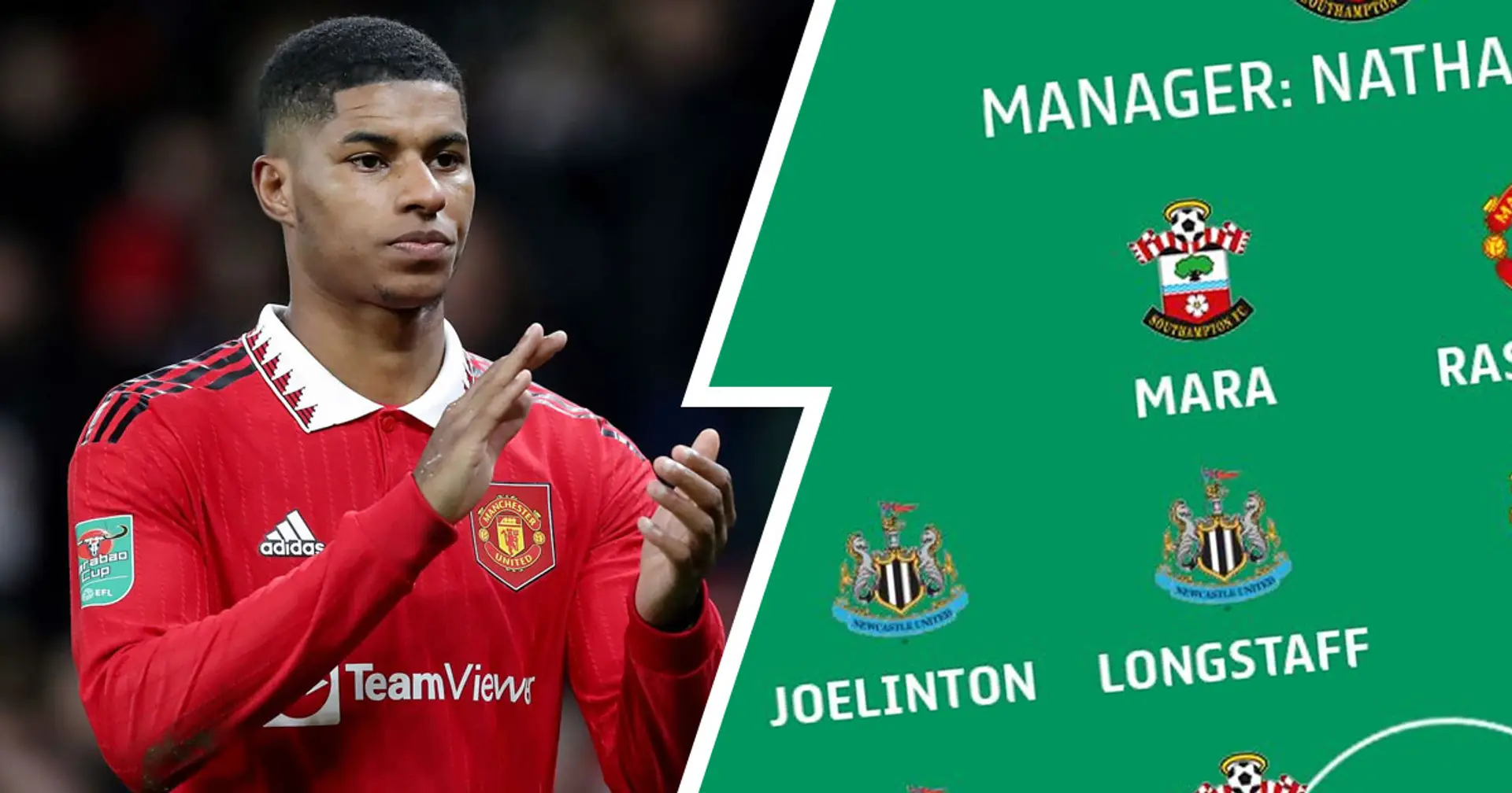 Rashford and one more United player named in Carabao Cup quarter-final team of the round – not Antony