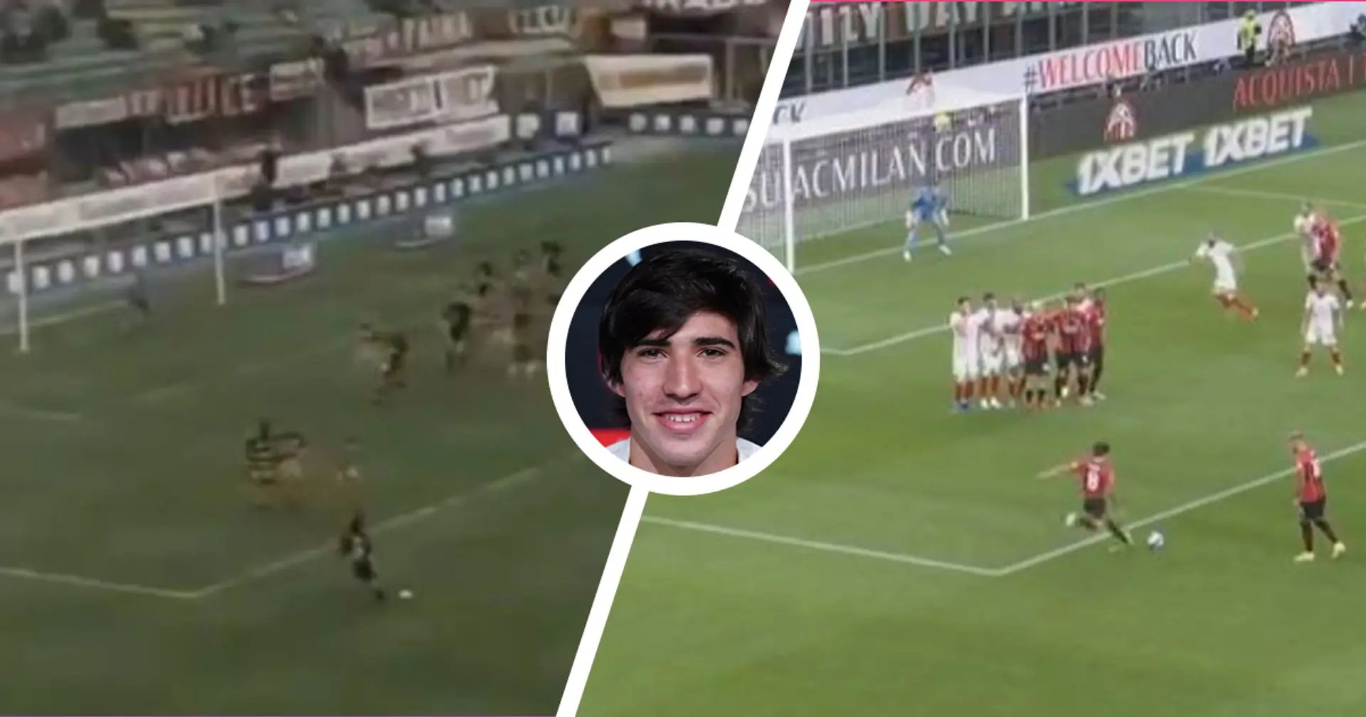 Tonali come Pirlo: il primo gol del centrocampista è uguale a quello della leggenda del Milan