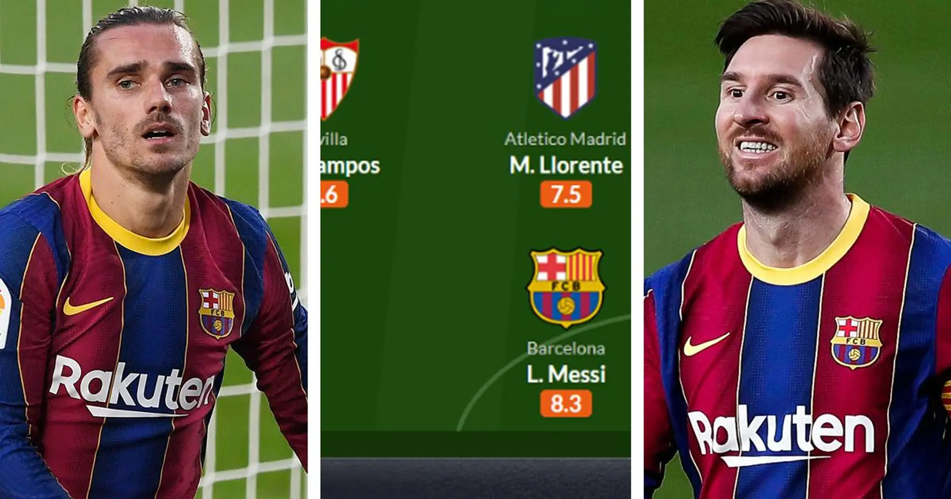 Messi et Griezmann inclus dans le XI du mois de la Liga de WhoScored pour novembre