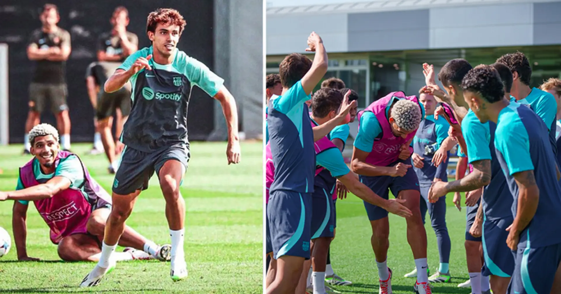 Guard of honour for Araujo and 10 more pics from Barca's final training session ahead of Antwerp