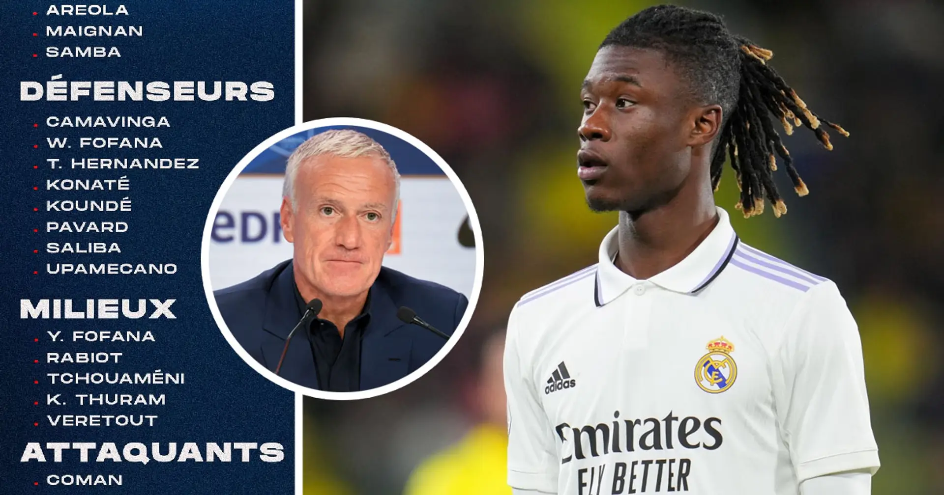 Camavinga included in France's squad as a defender, Deschamps explains why