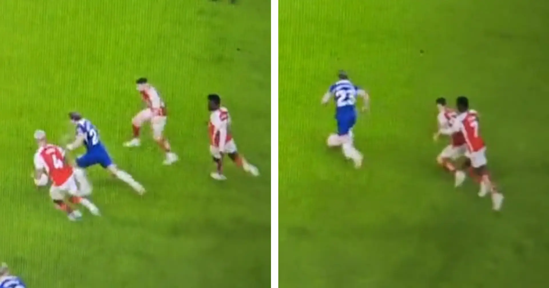 Spotted: Saka loses his s* * * at Jorginho, Chelsea almost score seconds later