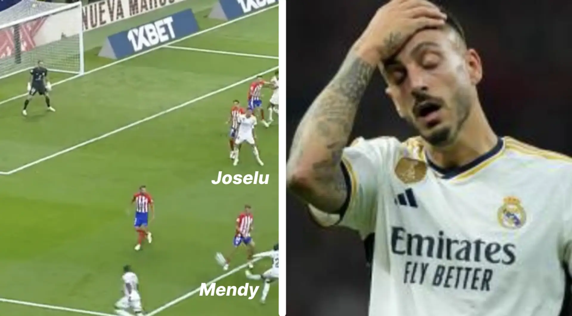 Joselu's reaction to Mendy's 'what was that?!' cross v Atletico caught on camera