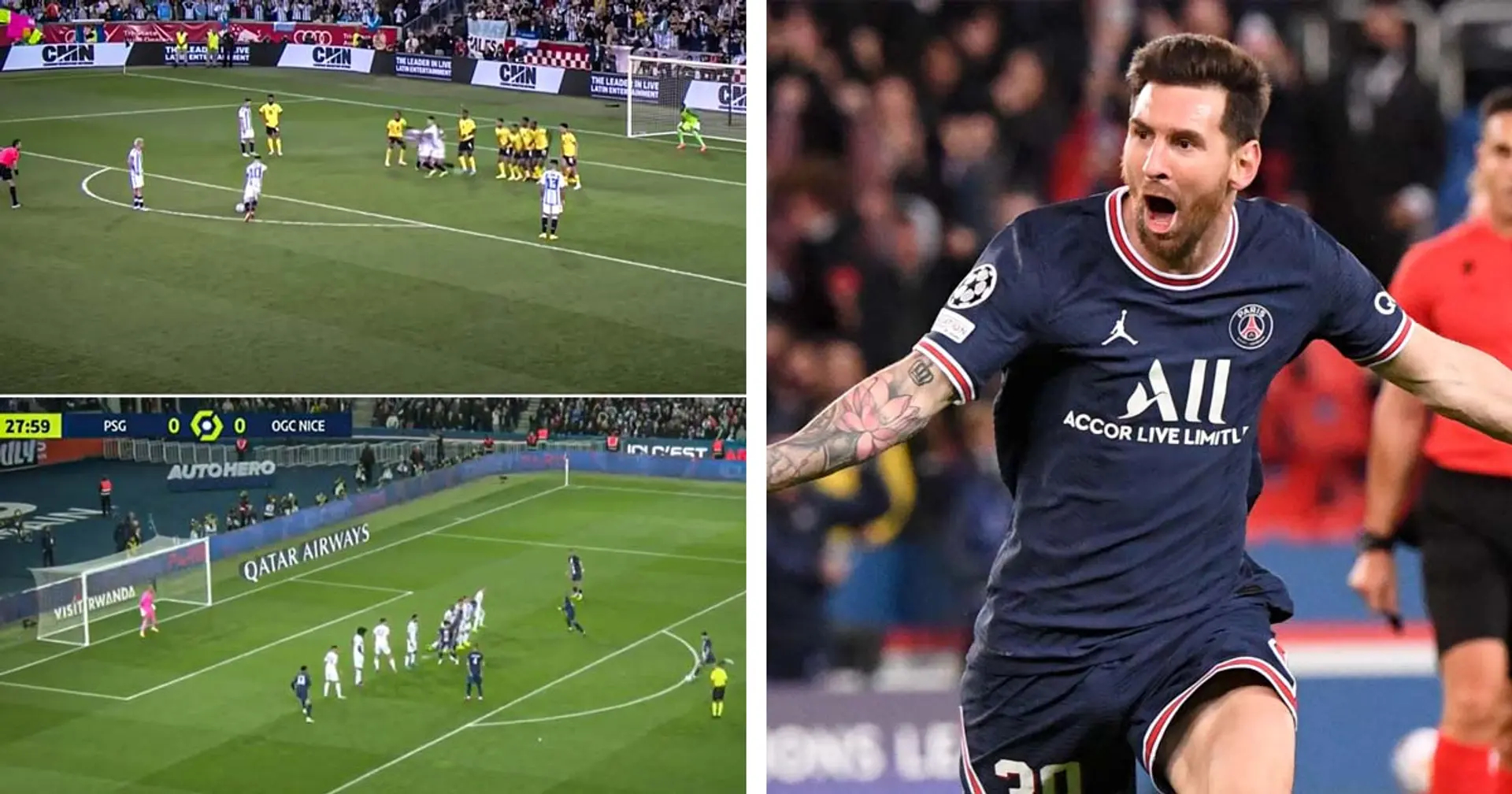 Auteur d'un "Back To Back" sur coup franc direct, Leo Messi décisif avec l'Argentine et  le PSG