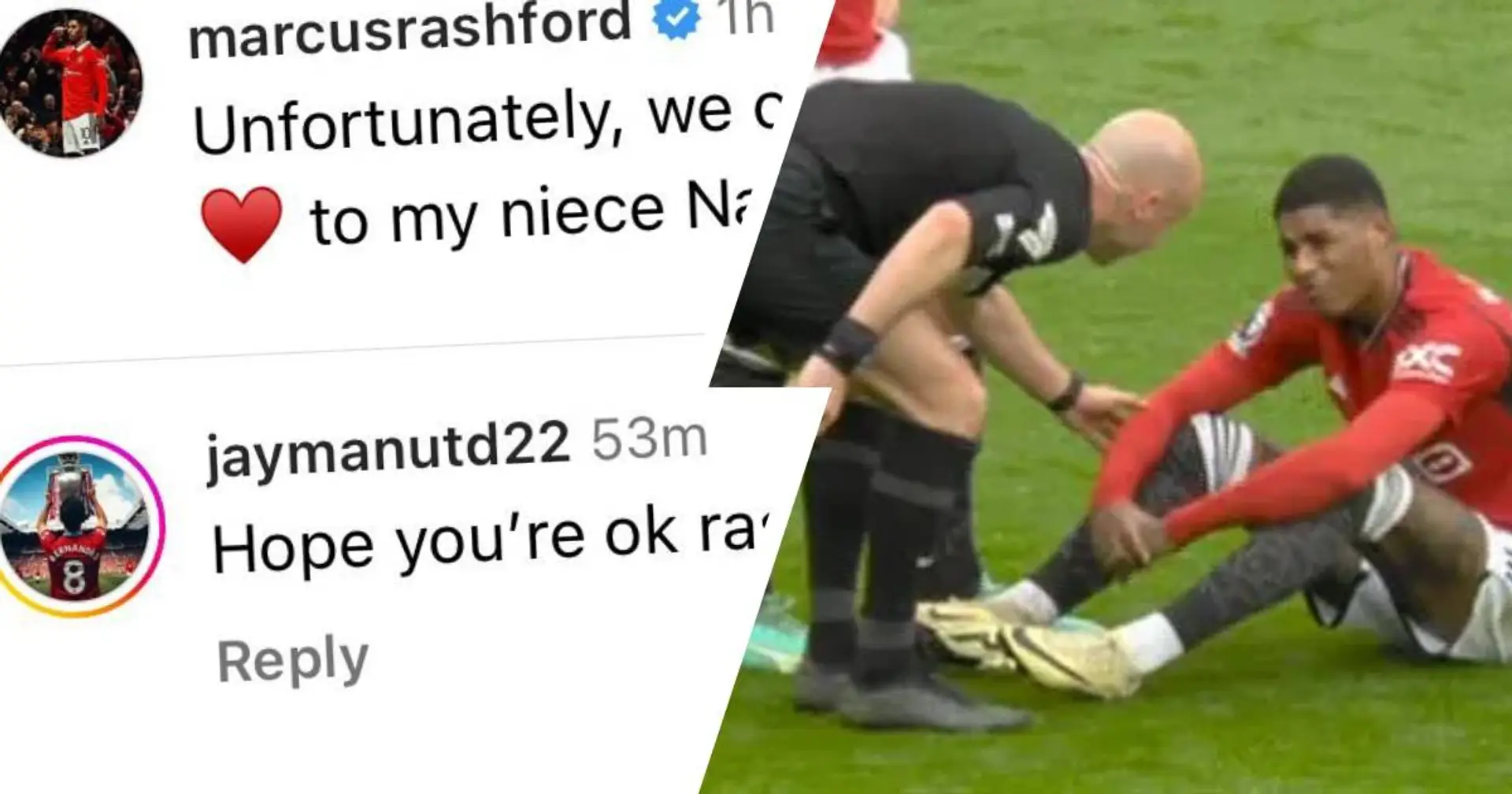 Marcus Rashford reveals extent of injury after being subbed off against Liverpool
