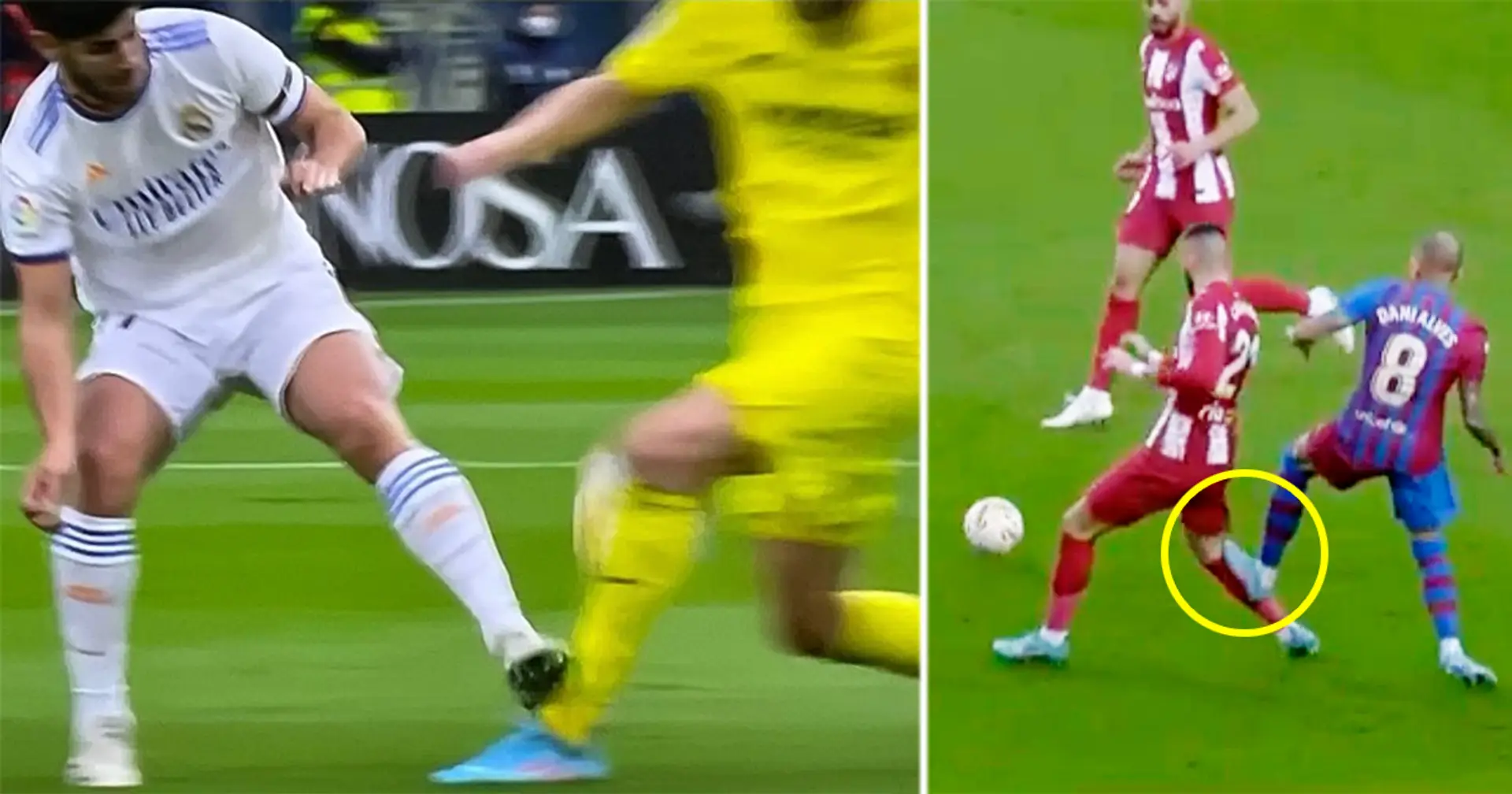 Asensio commits same foul as Dani Alves in Atletico clash, gets no red card