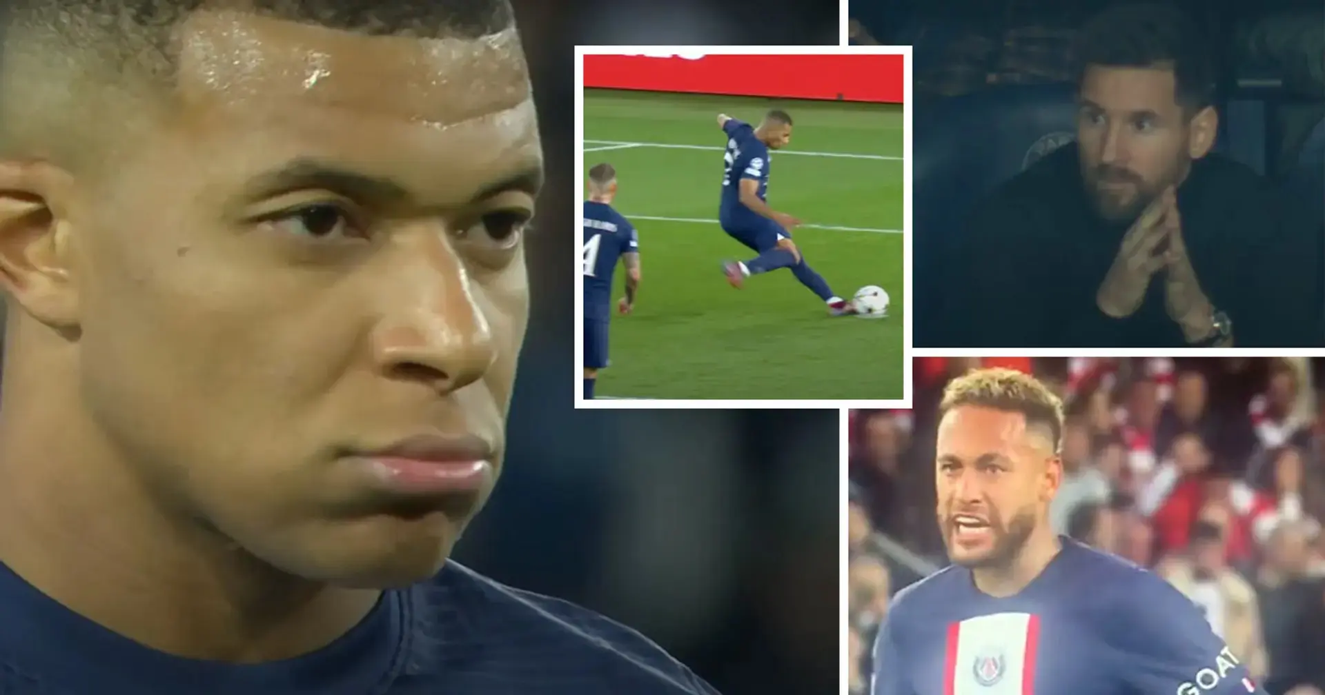 Captado en cámara: las reacciones de Neymar y Messi ante el gol de Kylian Mbappé de penalti al PSG 