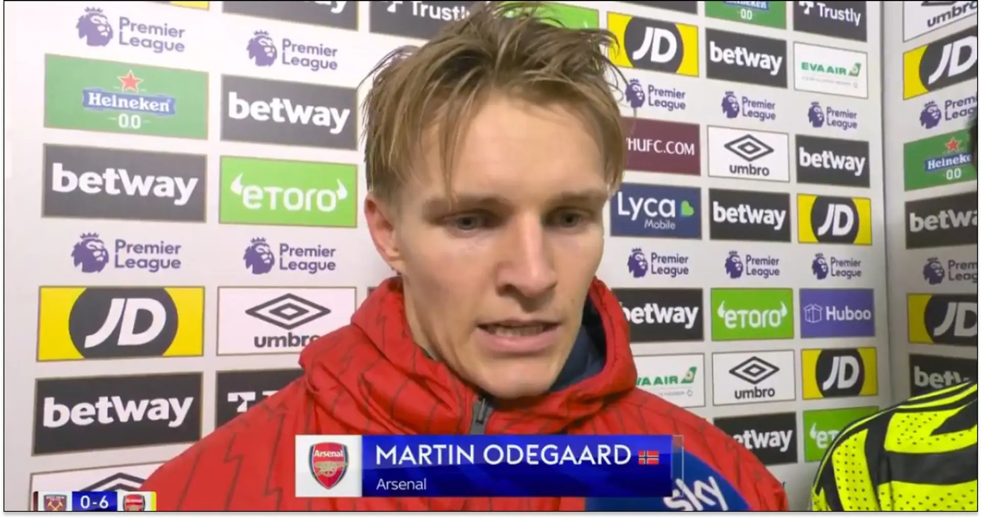 'That's what we've been missing last few weeks': Odegaard names biggest positive from West Ham win