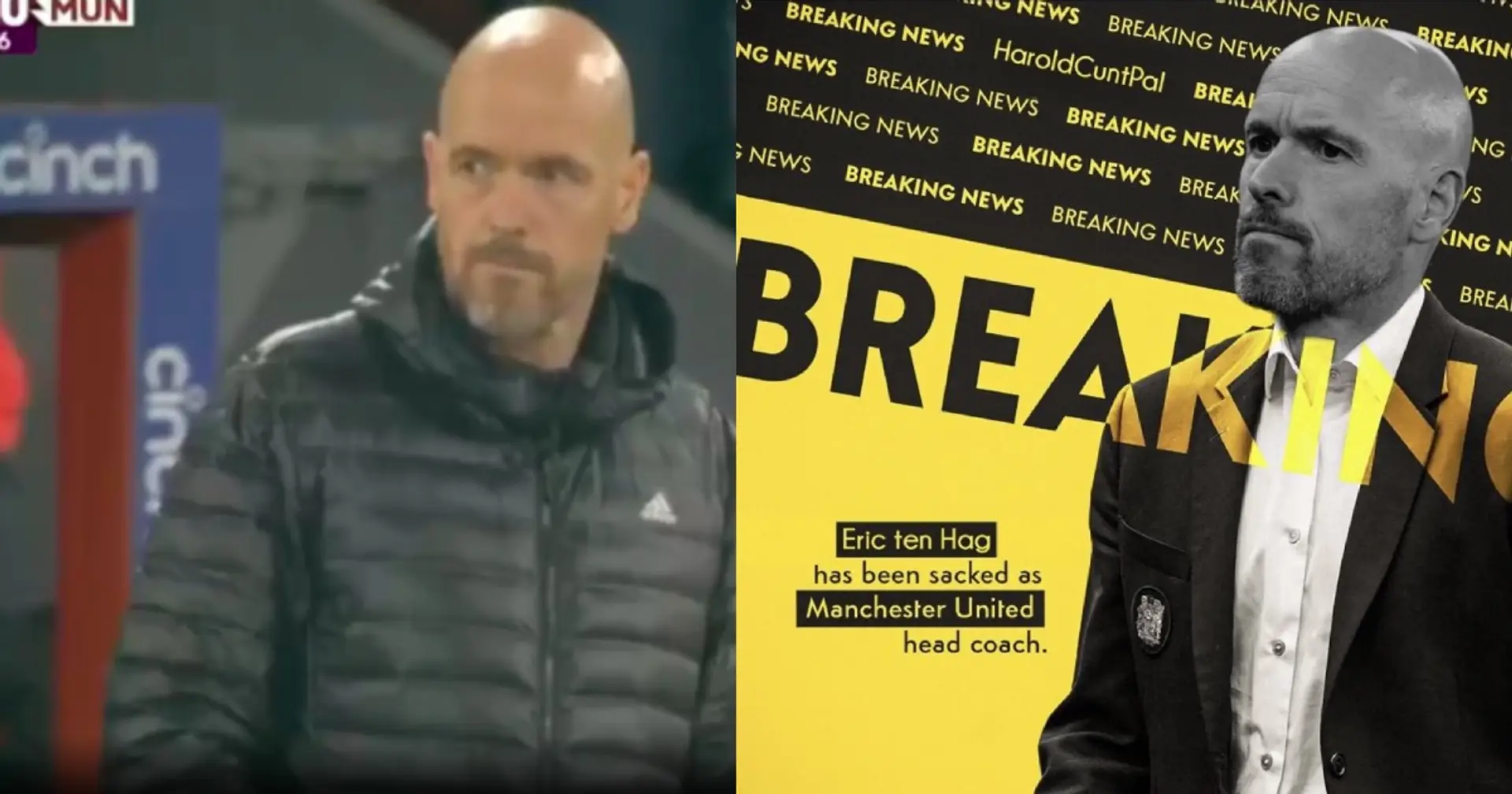 Man United fans 'break' news of Ten Hag sack after Crystal Palace humiliation 