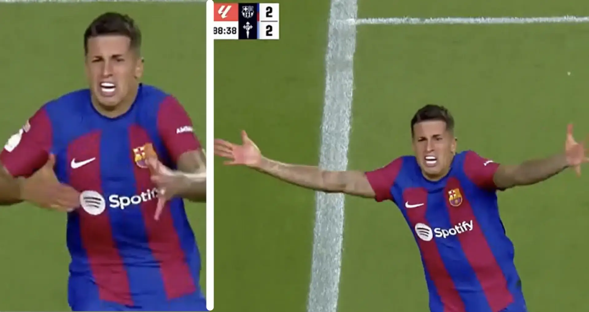 Visto: un gesto conmovedor de Cancelo durante la celebración de gol vs Celta de Vigo