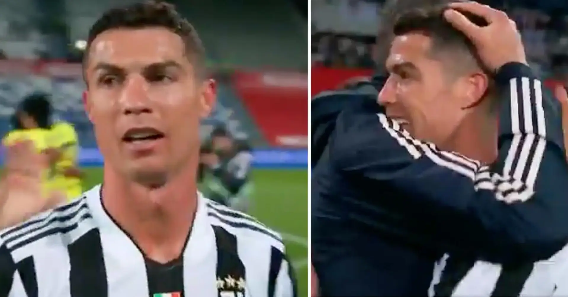 Séquence: la réaction émotionnelle de Cristiano Ronaldo après avoir remporté la Coupe d'Italie avec la Juventus