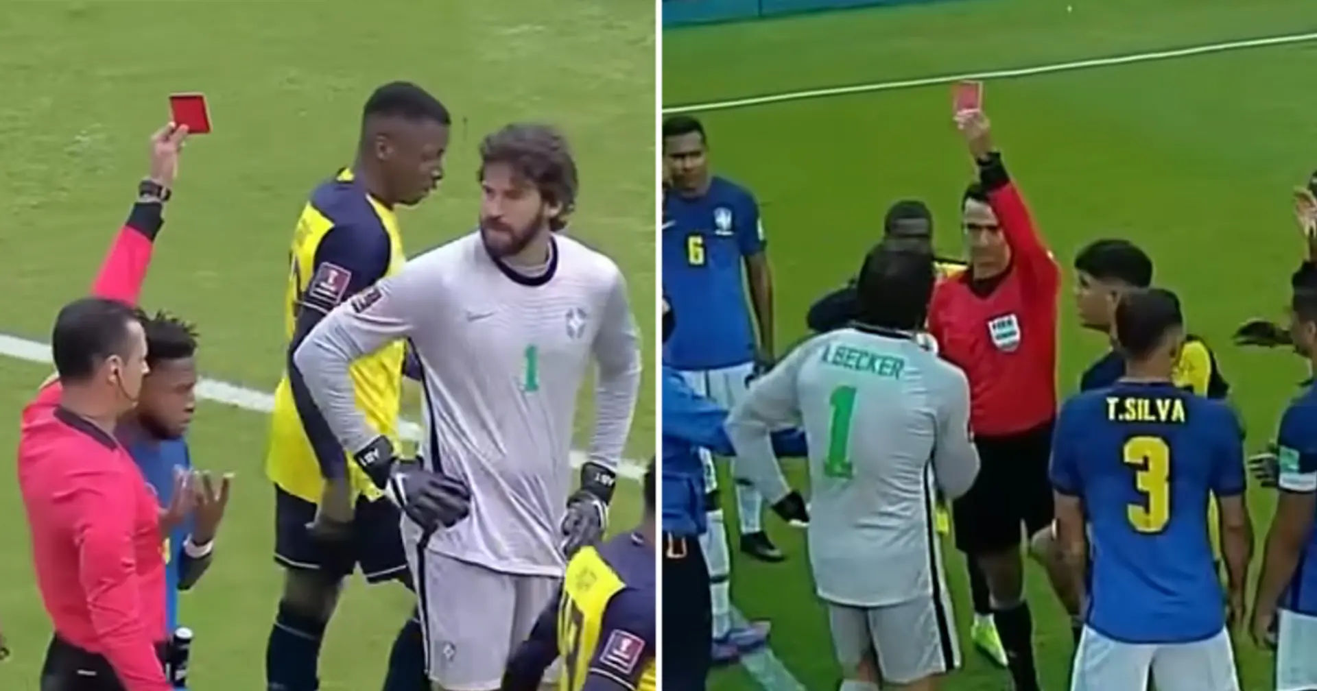 Alisson receives two red cards in one game for Brazil - VAR overturns both calls