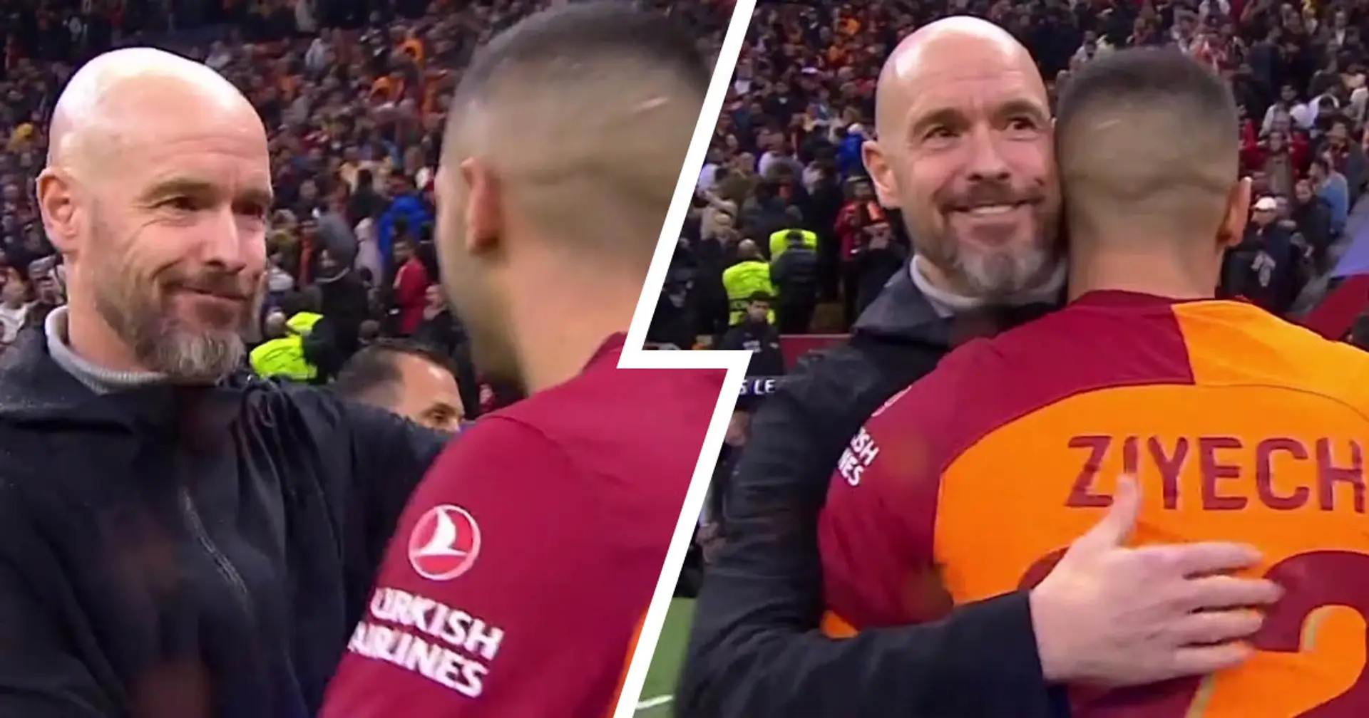 Spotted: Ten Hag shares warm gesture with Hakim Ziyech immediately after full-time whistle