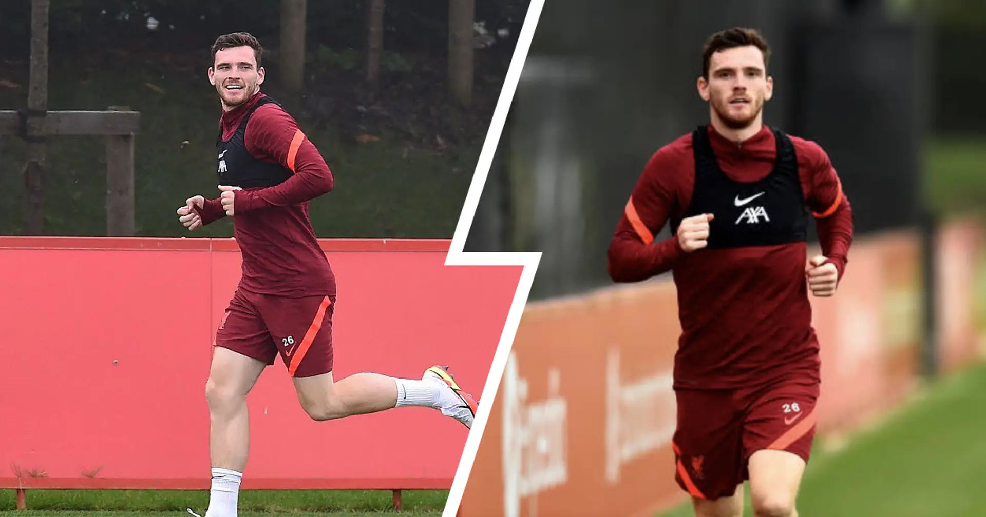 Andy Robertson back in light training outdoors just a week after suffering injury