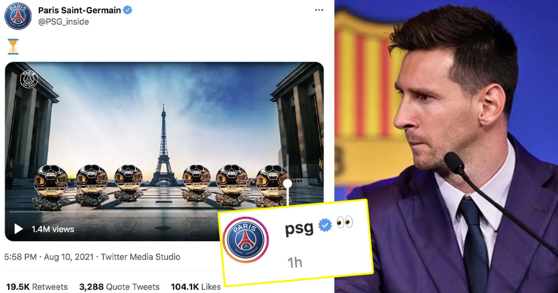 Counted: How many new Twitter and Instagram followers PSG gained since Messi announcement