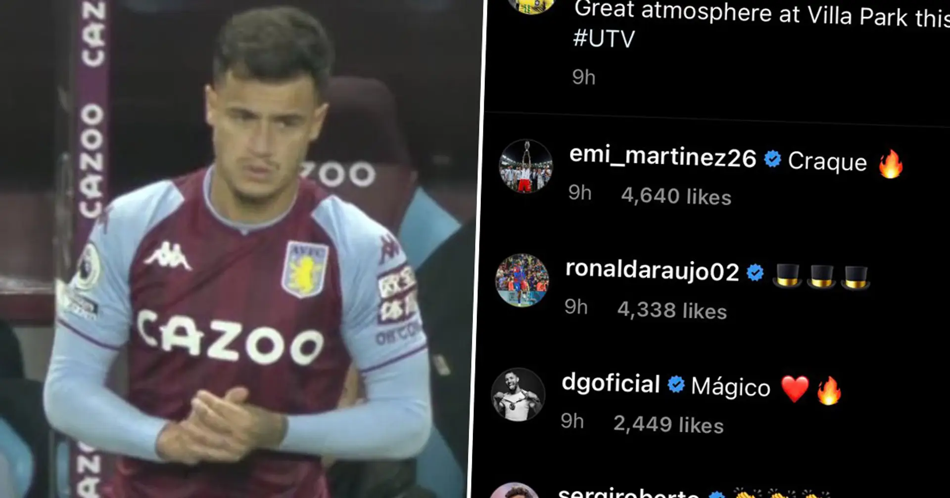Gavi, Salah and others: Coutinho leaves 20+ big players impressed with his Aston Villa debut
