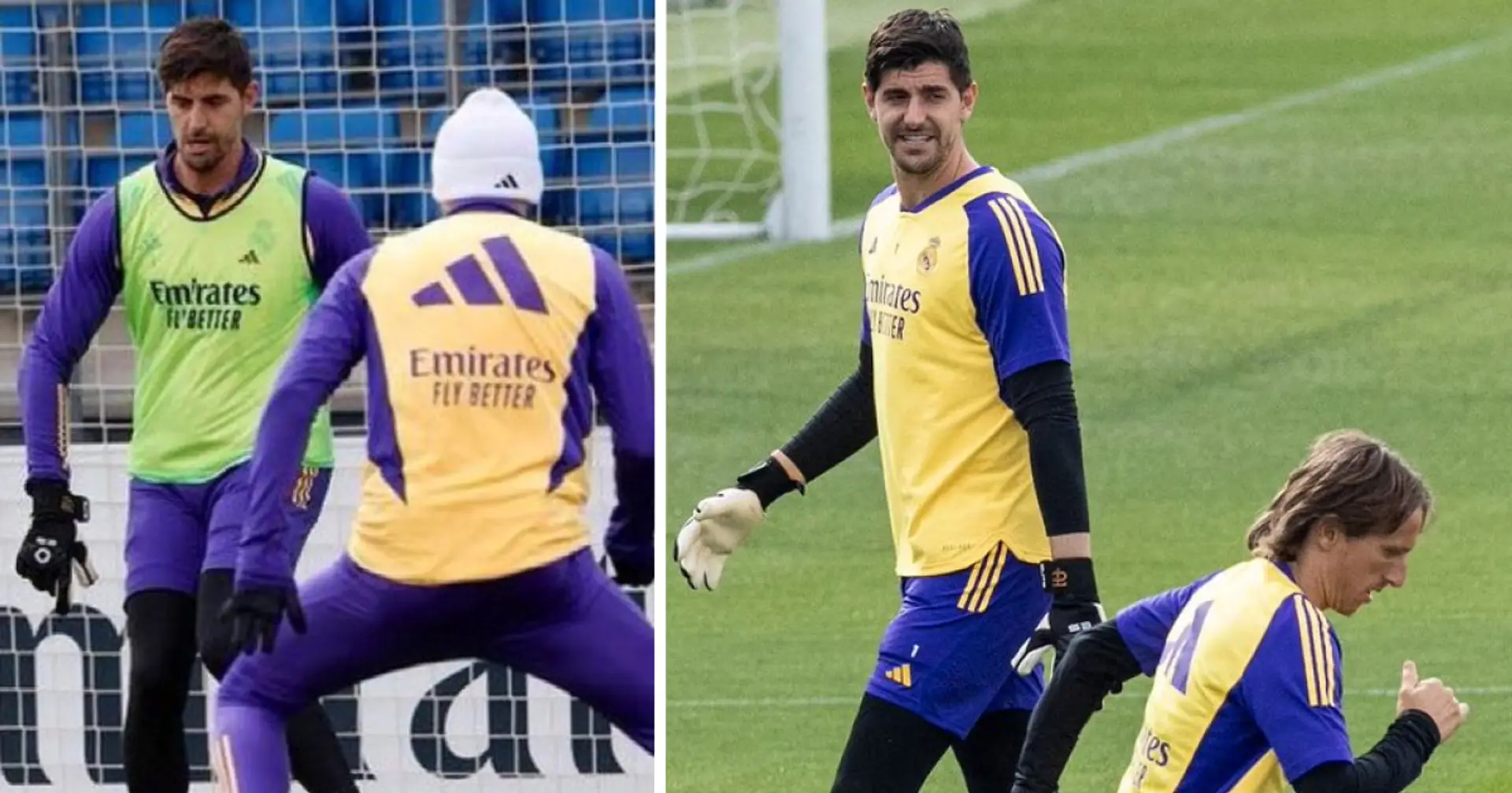 Thibaut Courtois spotted in Real Madrid team training