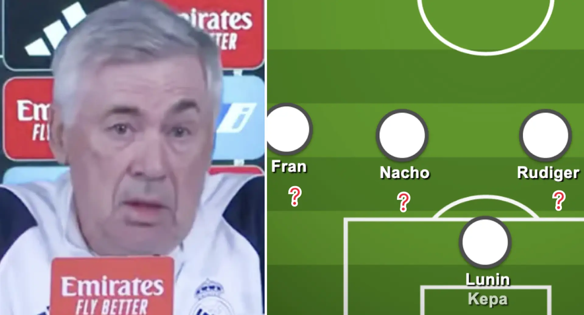 Real Madrid's squad depth in defence for January shown in pic