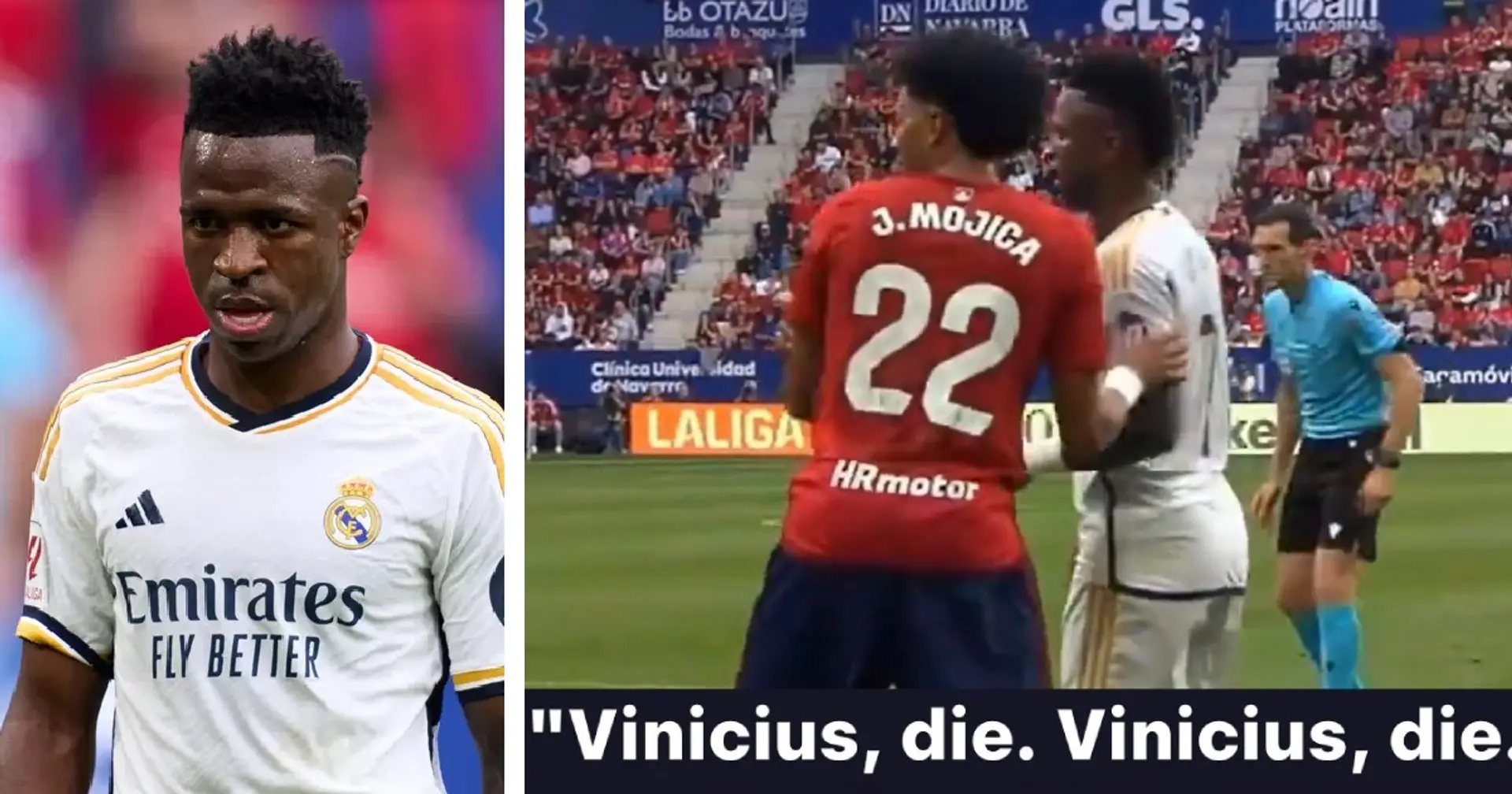 Video: los fanáticos de Osasuna gritan 'Vinicius muérete', la afición de Atlético hizo lo mismo la semana pasada