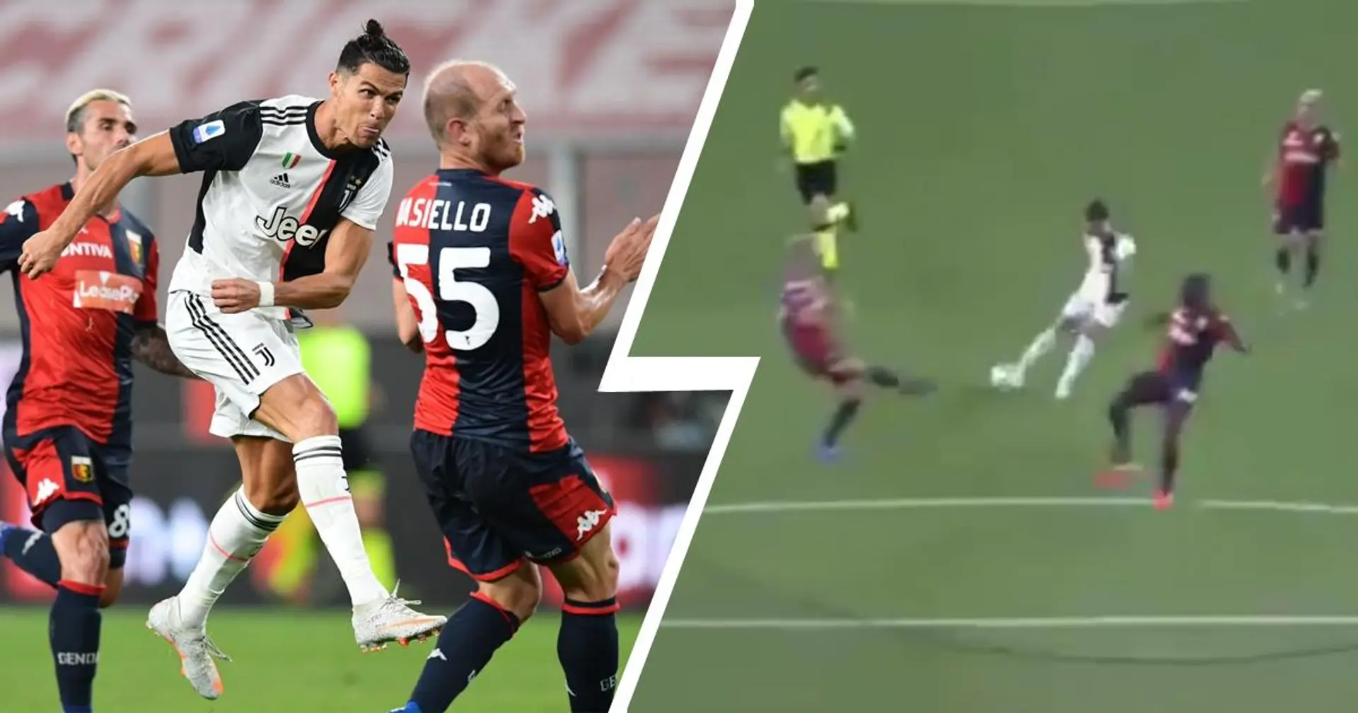 Cristiano Ronaldo marcó con un tiro a 105 km/h vs Genoa