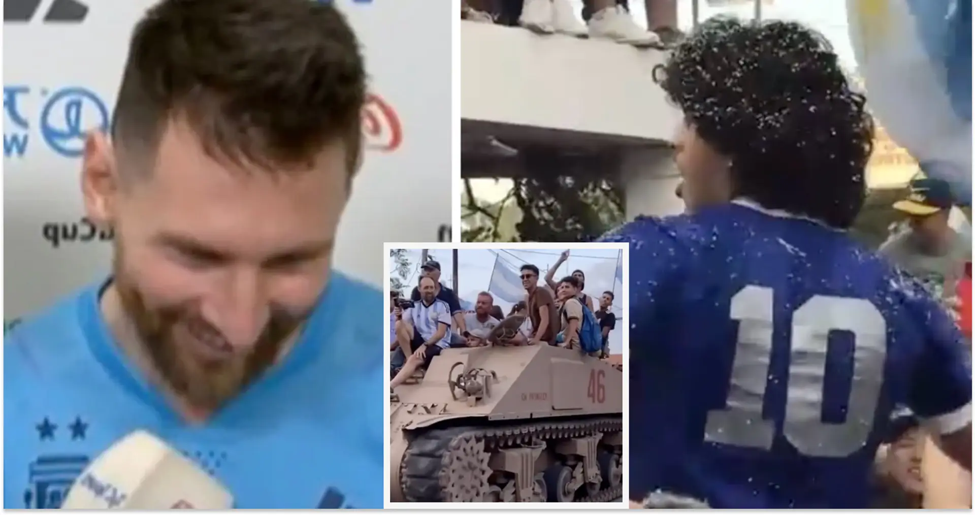 Chanter des sérénades à la grand-mère de Messi, monter sur un tank et plus encore : les supporters argentins se déchaînent avant la finale de la Coupe du monde