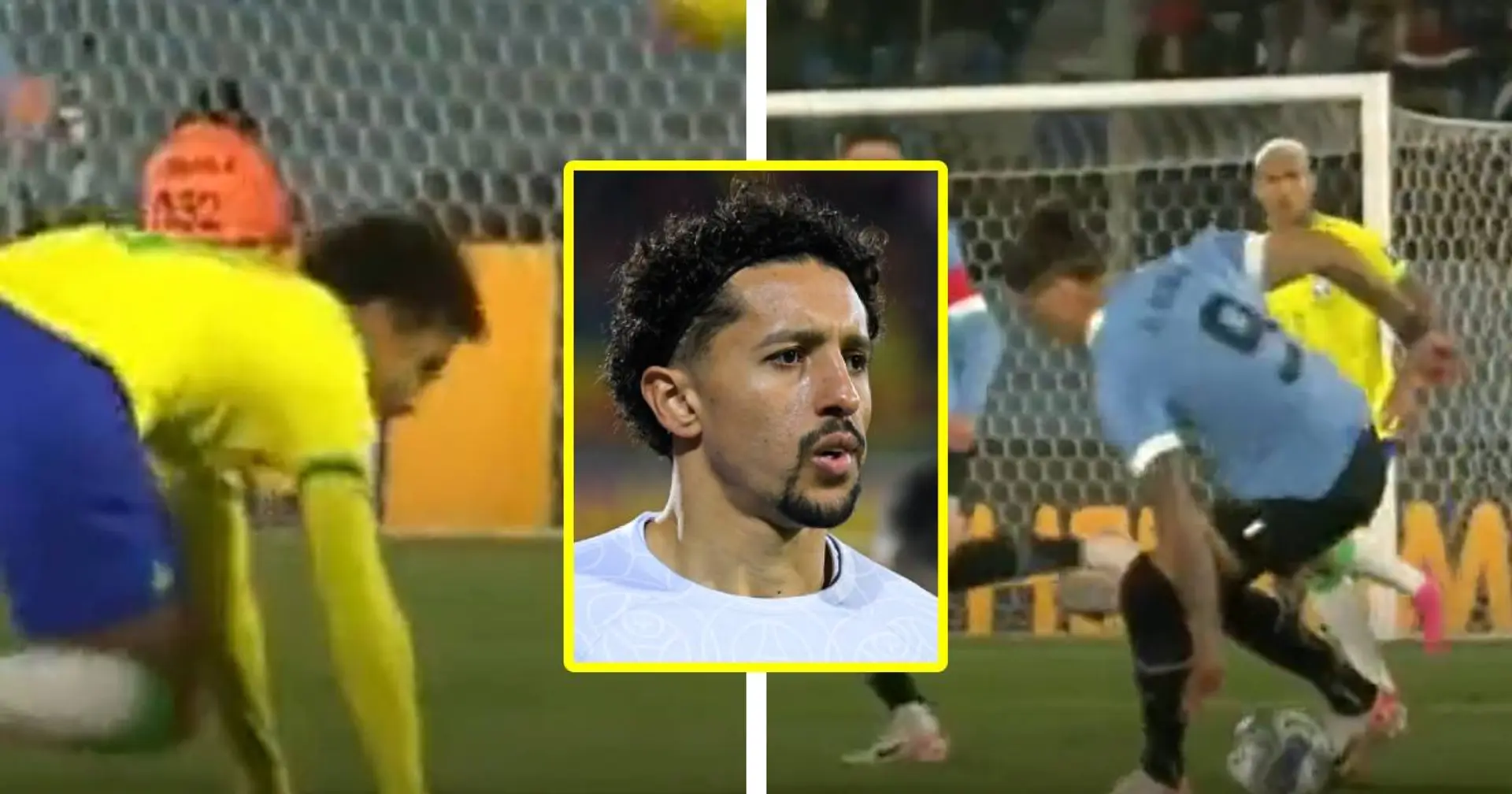 "Il en a pas marre de se faire souiller" : Marquinhos se fait déposer par un attaquant uruguayen - les fans réagissent