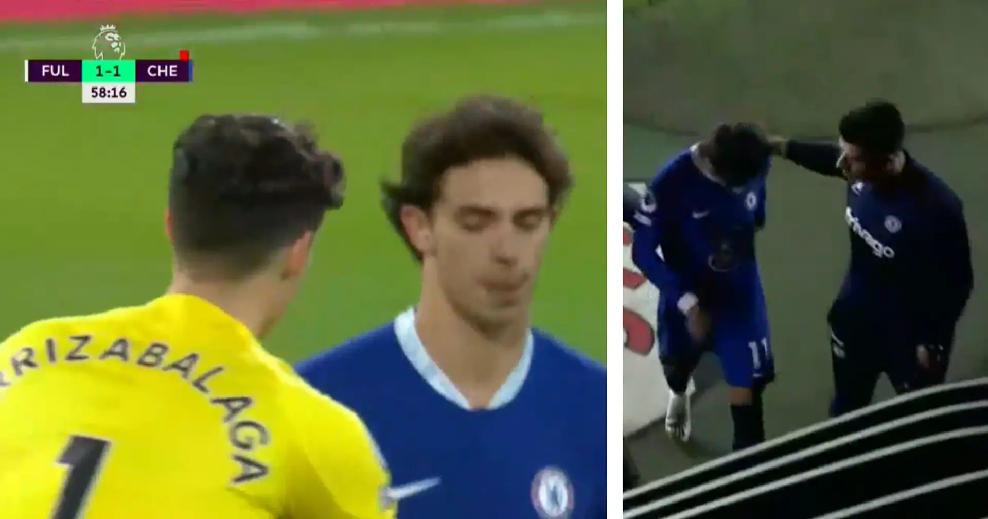 Spotted: Chelsea teammates approach Joao Felix on his way off the pitch following red card