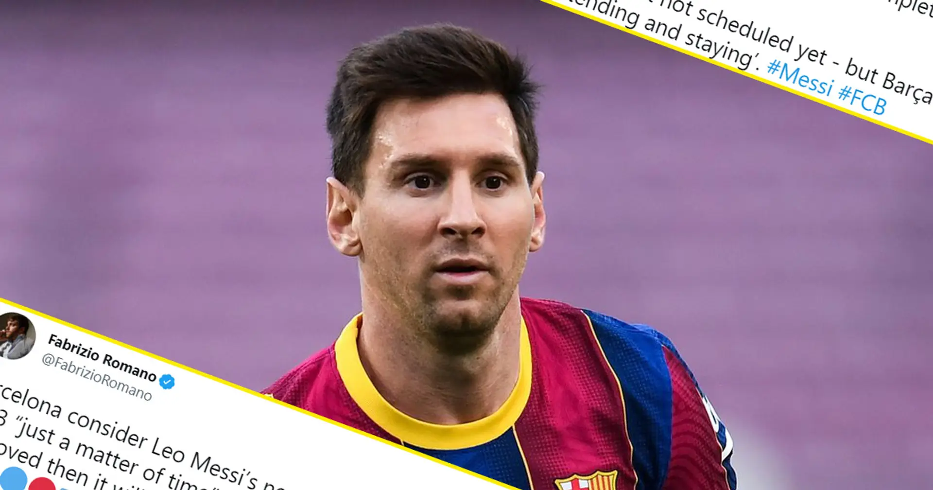 Barca consider Messi’s extension 'just a matter of time': Fabrizio Romano (reliability: 5 stars)