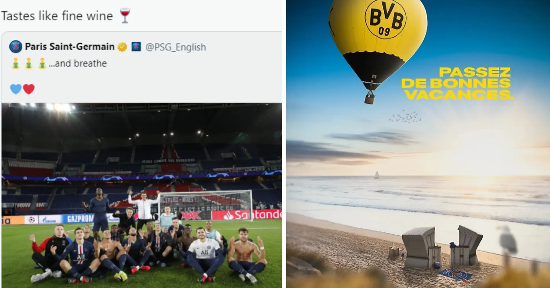 "Schönen Urlaub" - Borussia Dortmund trollt PSG in den sozialen Medien