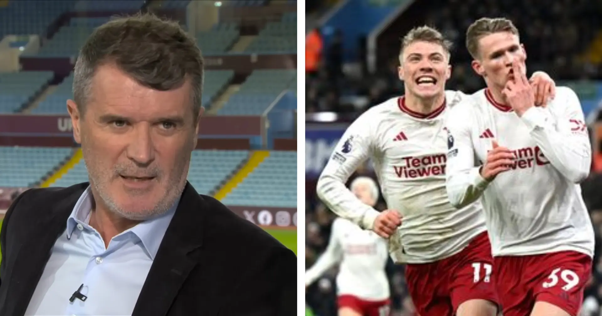 Roy Keane reacts to Man United's celebrations vs Villa amid Arsenal scandal